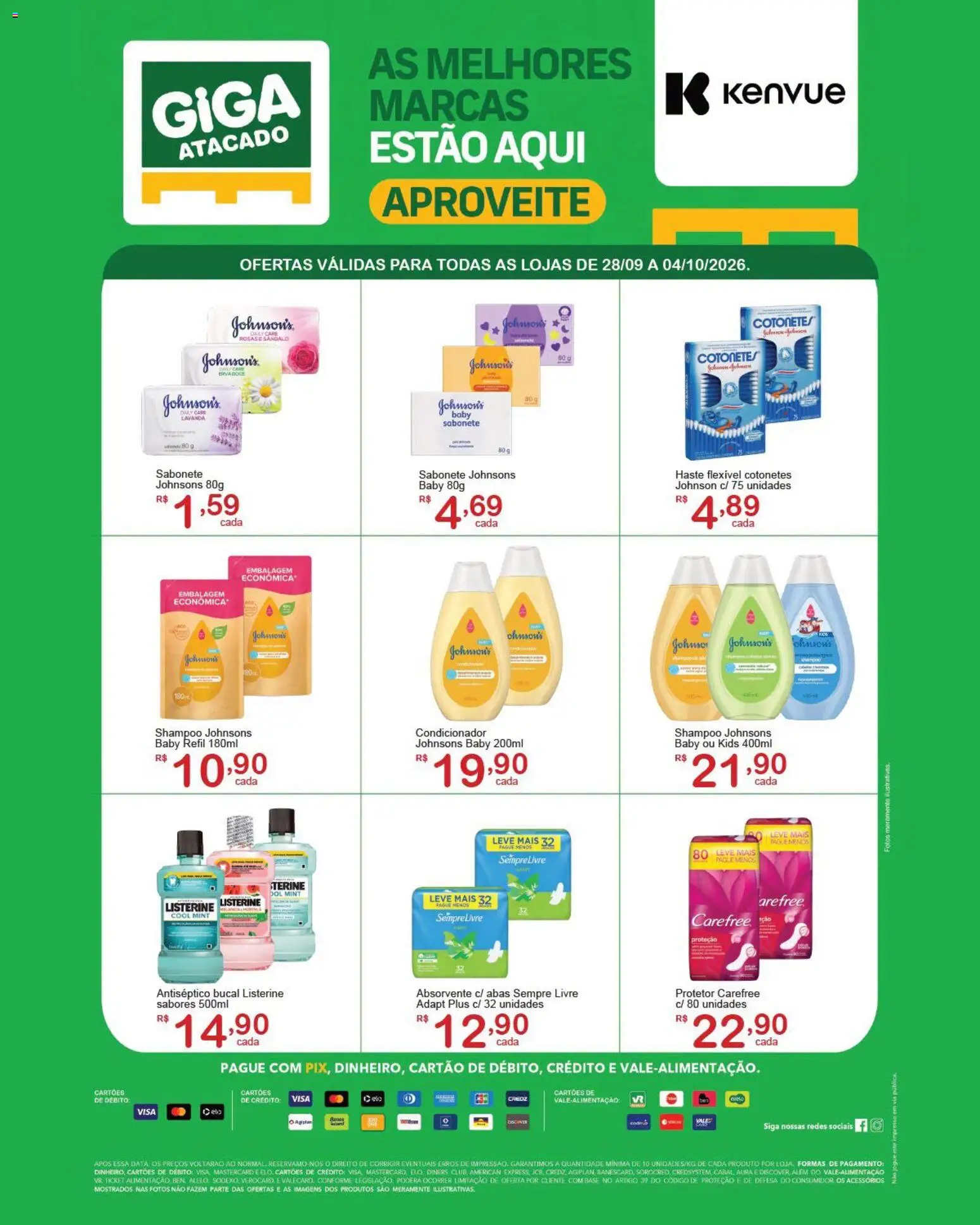 GIGA Atacado Folheto - válido de 28/09/2026 | Página: 1 | Produtos: Condicionador, Base, Sabonete, Sempre Livre