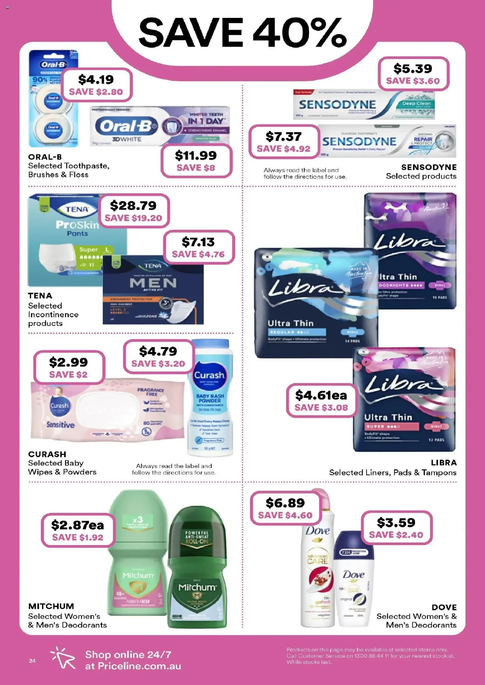 Priceline Pharmacy catalogue - valid from 19.02.2026 | Page: 24 | Products: Fragrance, Powder, Pants, Tampons