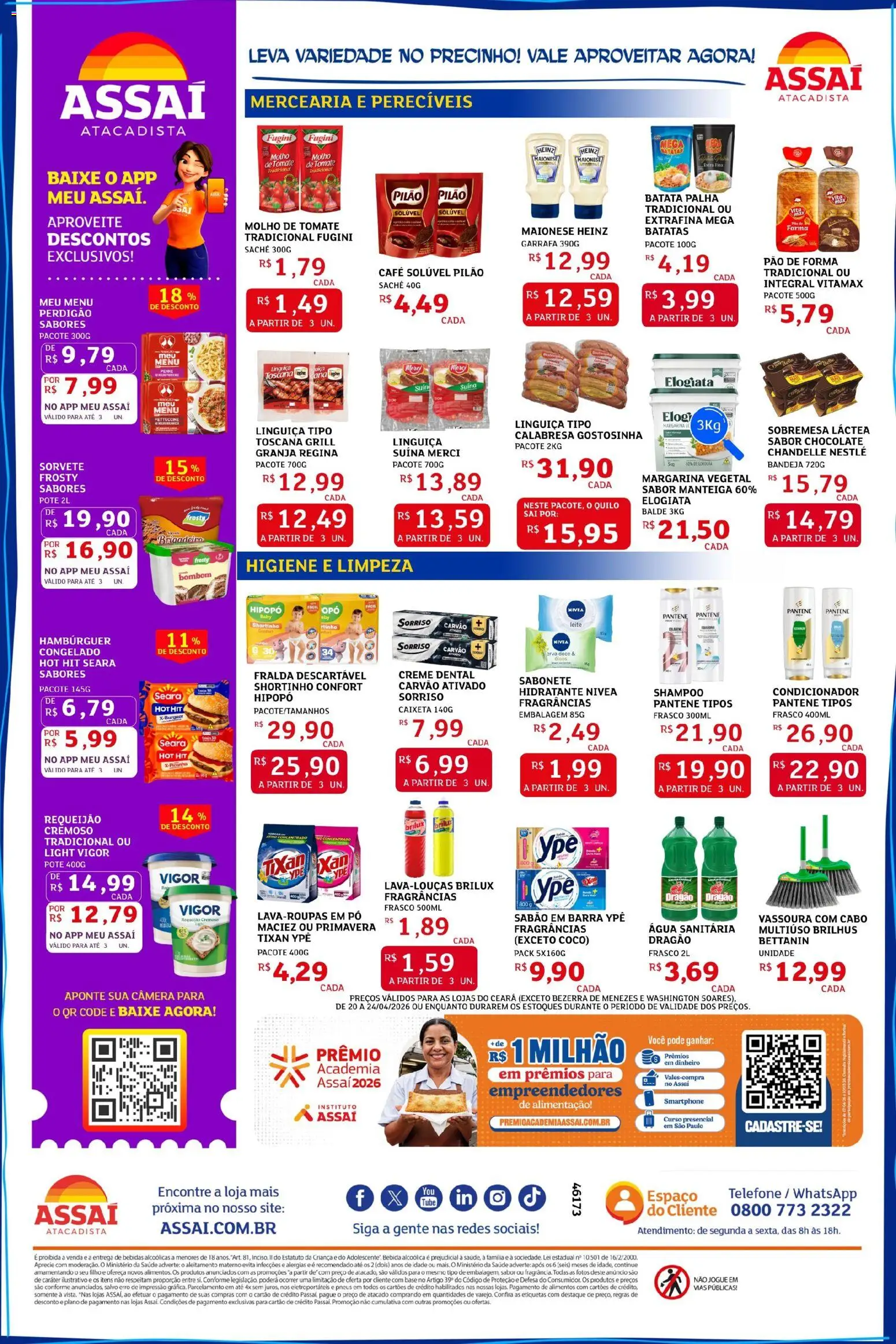 Assaí Atacadista Folheto - válido de 20.04.2026 | Página: 2 | Produtos: Pó, Condicionador, Linguiça, Manteiga