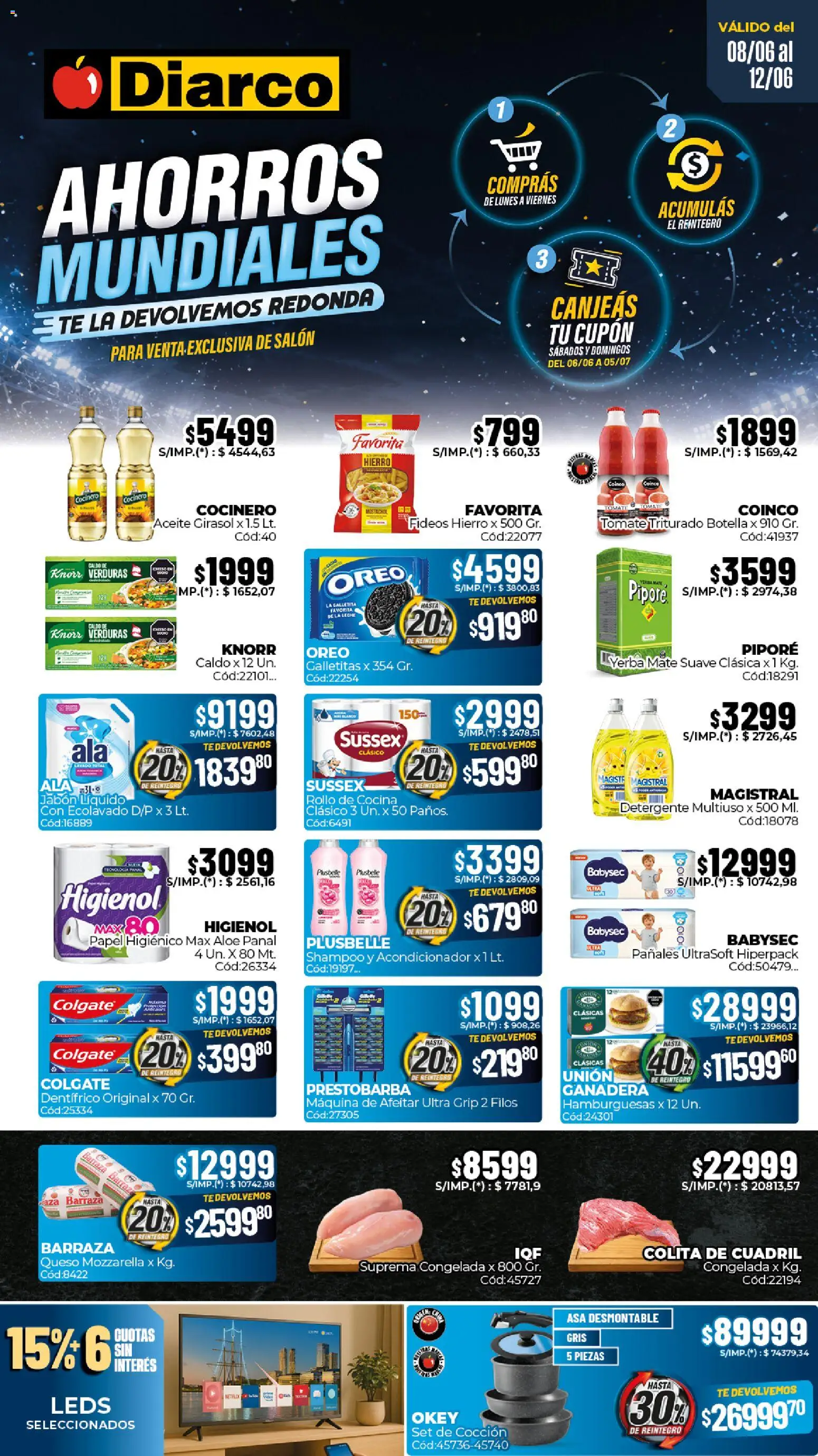 Diarco ofertas │ válido desde el 08.06.2026 | Página: 1 | Productos: Mate, Jabón, Queso, Pañales