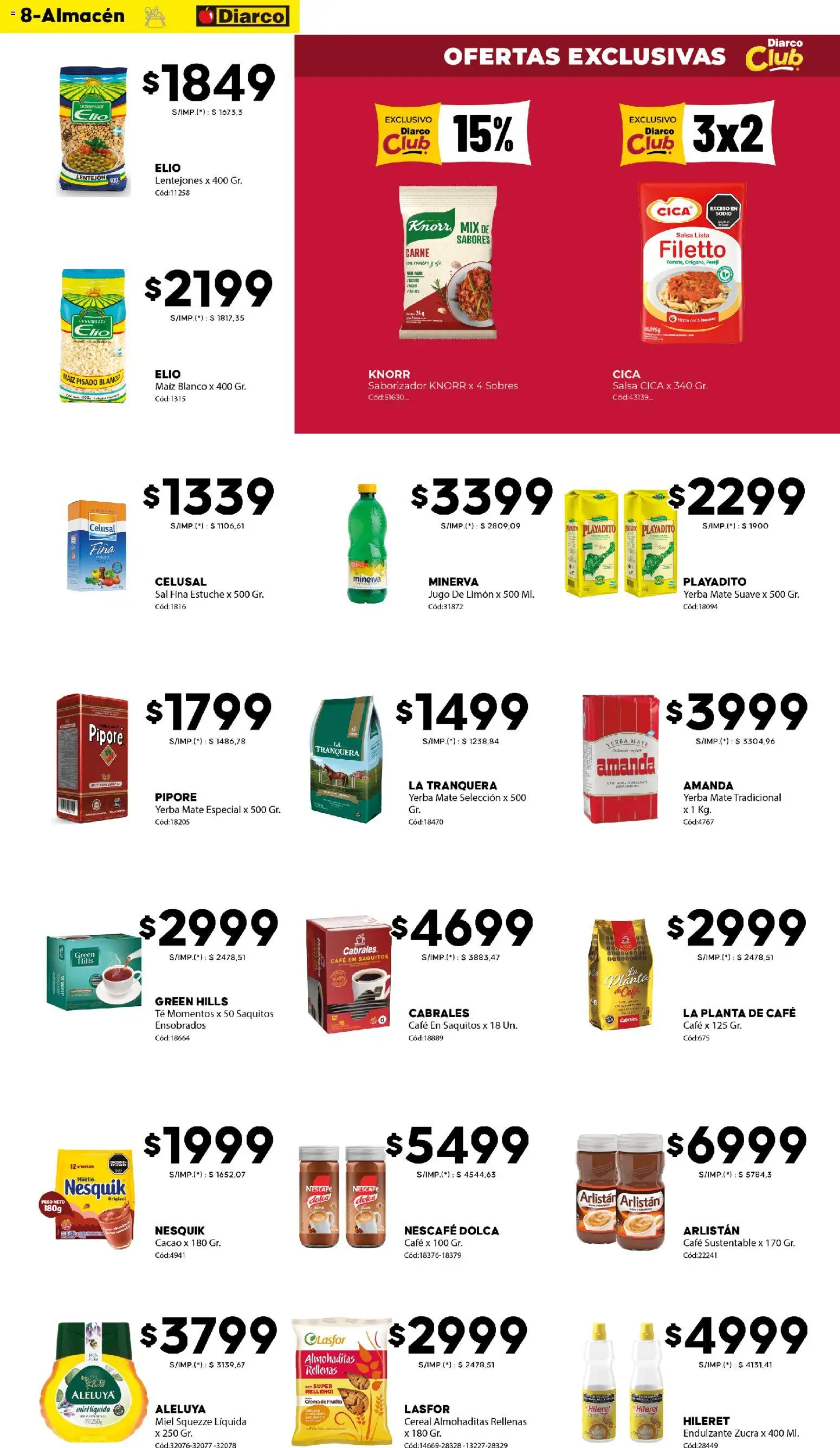 Diarco - Ofertas Diarco Barrio │ válido desde el 20/07/2026 | Página: 8 | Productos: Frutilla, Yerba, Sal, Planta