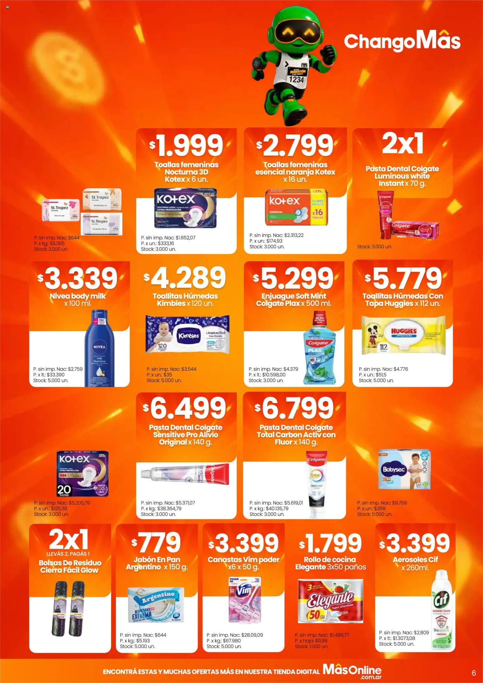 Changomas Súper Maratón │ válido desde el 28/07/2026 | Página: 6 | Productos: Cocina, Toallas, Jabón, Pasta dental