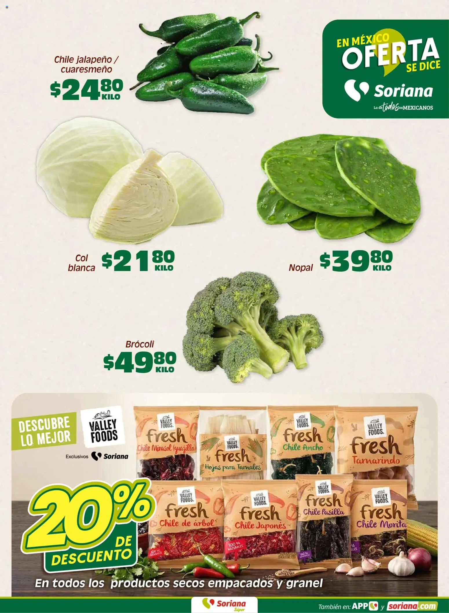 Nuevas ofertas de Soriana válidas en toda la República Mexicana desde el 31/07/2026. ¡Encuentra las mejores ofertas en Soriana Fin de Semana Súper: Edo. de Mex y Valle de México! | Página: 3 | Productos: Brocoli