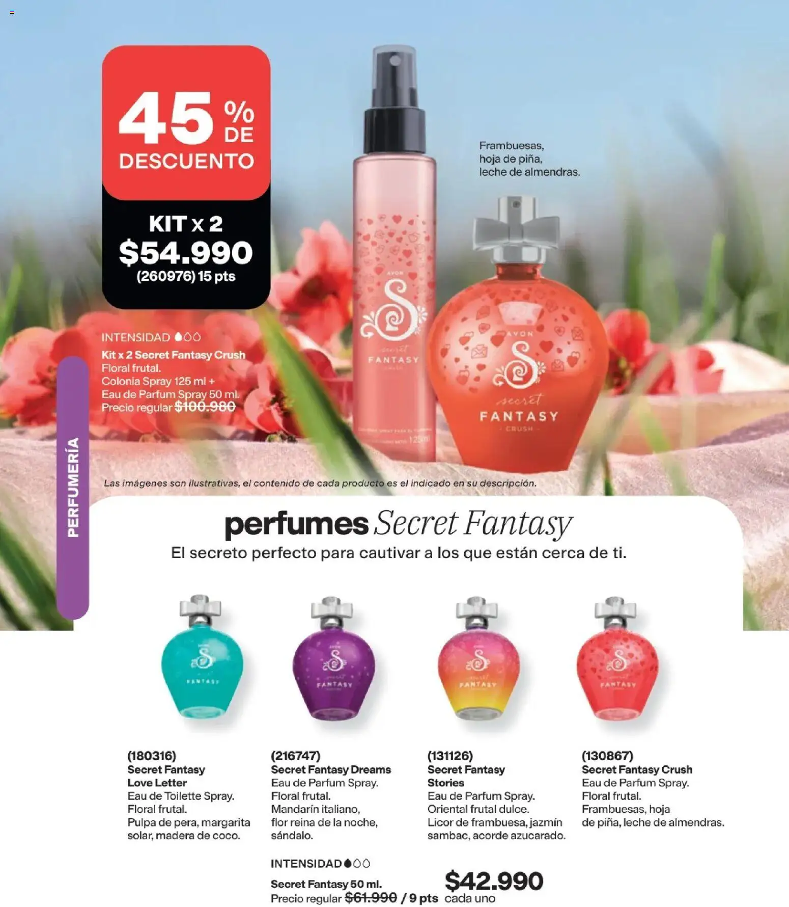 Avon revista - valida desde el 15/07/2026 | Página: 65 | Productos: Perfumes, Eau de toilette, Leche, Hoja