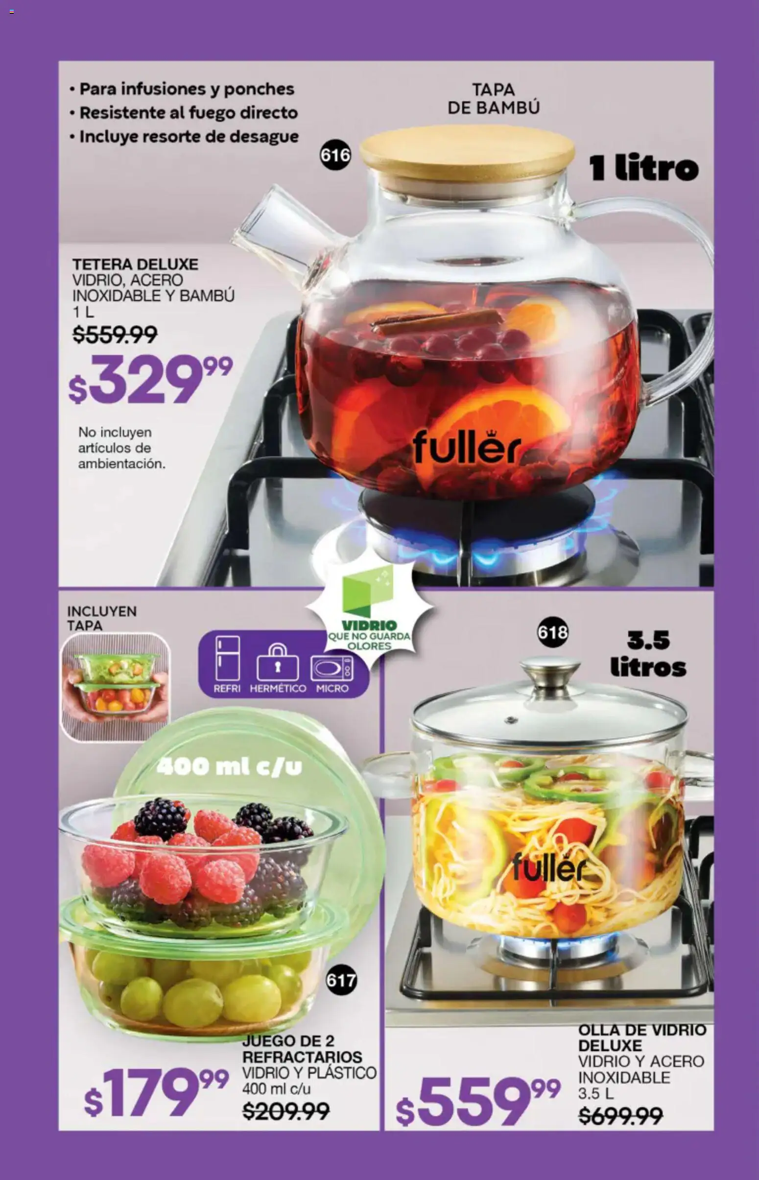 Nuevas ofertas de Fuller válidas en toda la República Mexicana desde el 27/05/2026. ¡Encuentra las mejores ofertas en Fuller campaña 4 2026! | Página: 178 | Productos: Tetera, Juego, Olla
