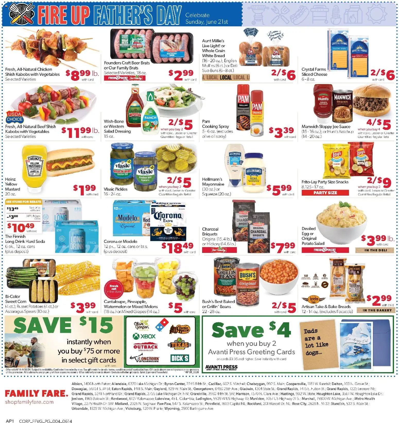 Family Fare Weekly Ad - MI - valid from 14.06.2026 | Page: 4 | Products: Bakery, Sauce, Watermelon, Dill