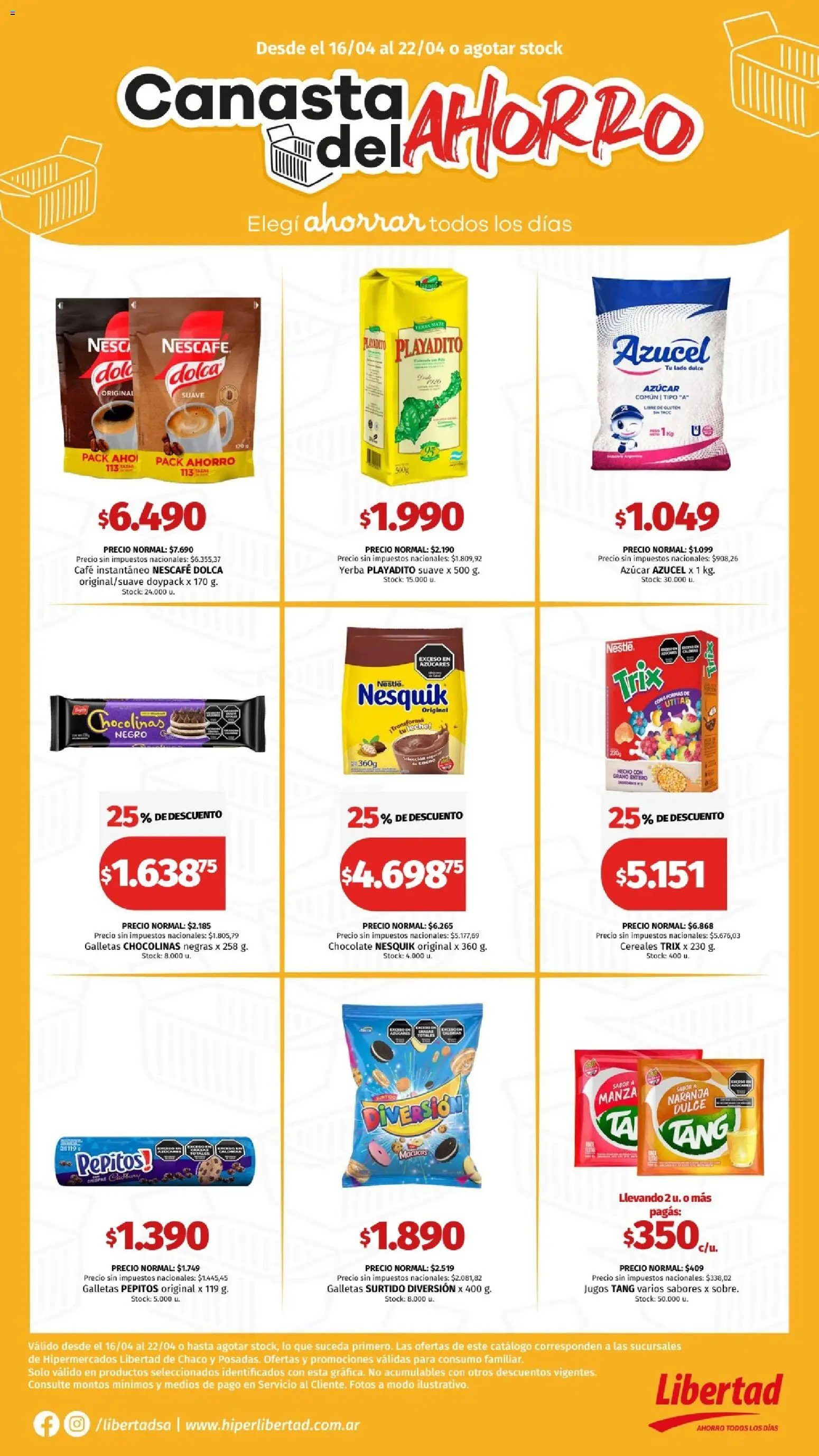 Hipermercado Libertad - CANASTA │ válido desde el 16.04.2026 | Página: 5 | Productos: Yerba, Café, Chocolate, Cereales