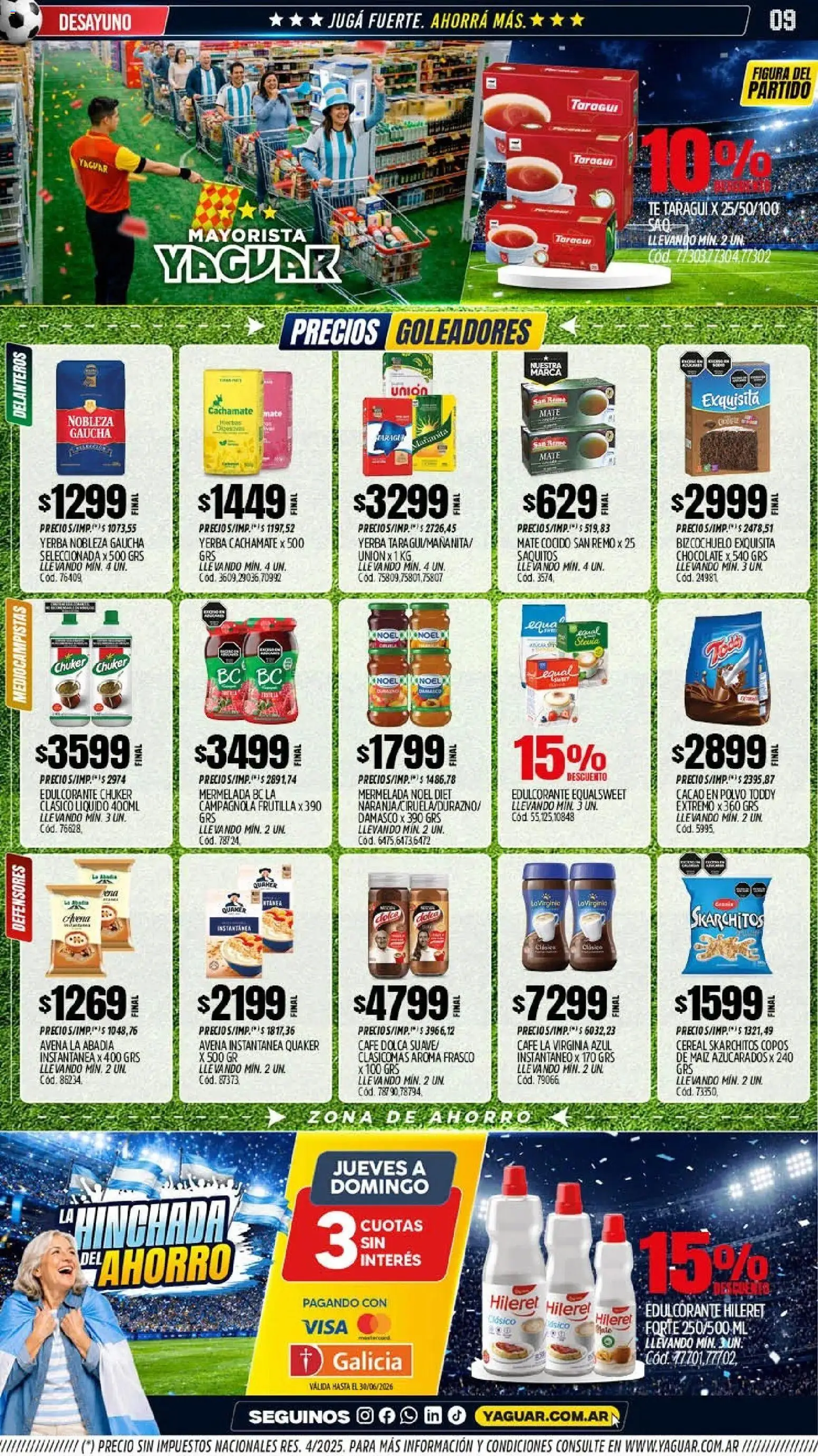 Yaguar - Oferta Semanal Mar del Plata │ válido desde el 15.06.2026 | Página: 8 | Productos: Polvo, Edulcorante, Avena, Frasco