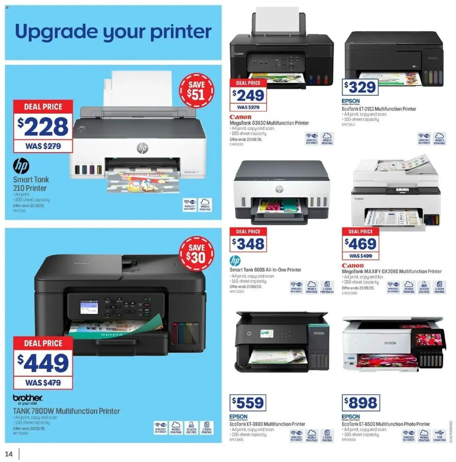 Officeworks Deals - 08/09/2026 > weekly / monthly specials | Page: 14 | Products: Printer, Mobile