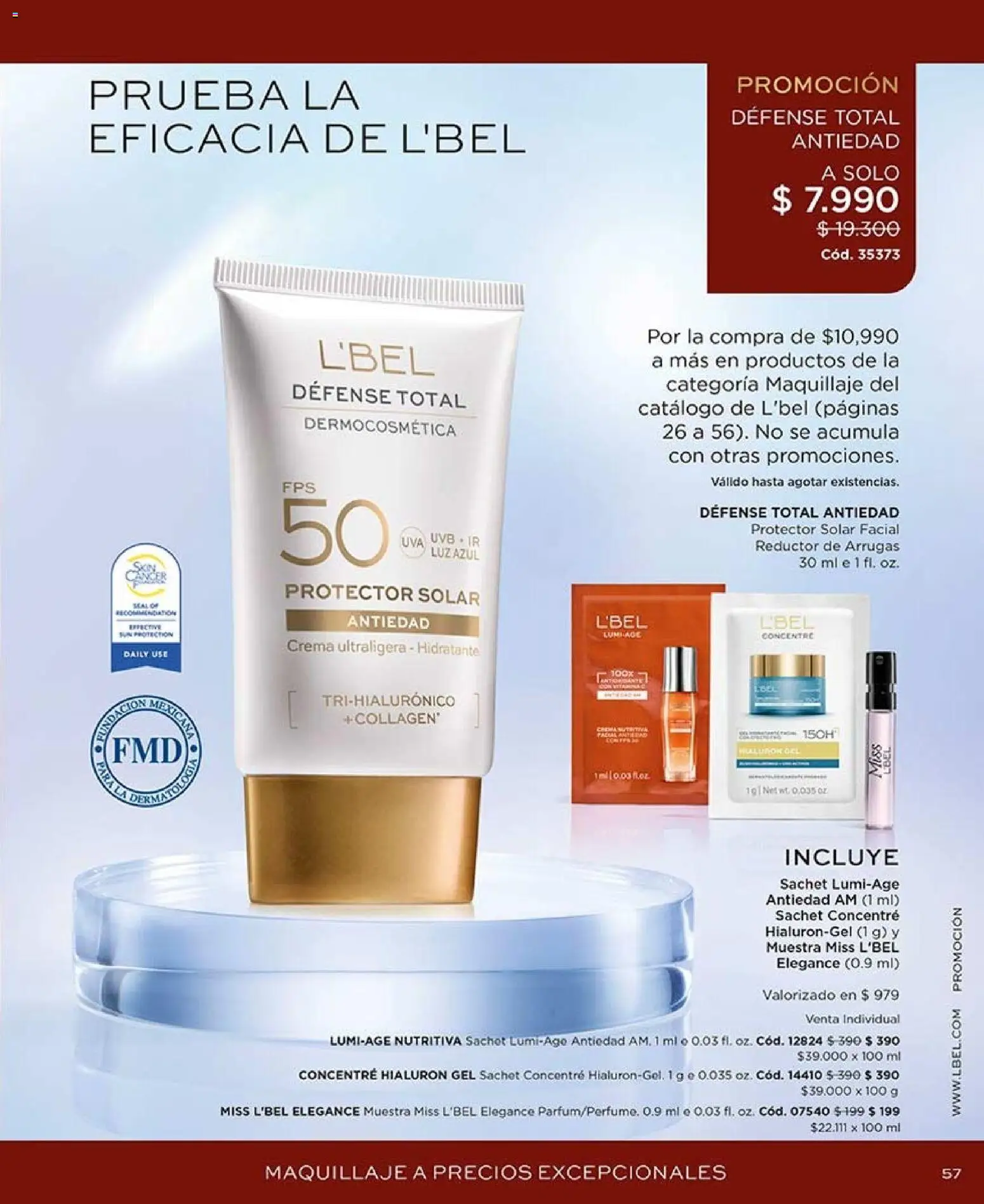 Catálogo L'Bel Campaña 15 │ válido desde el 06.09.2026 | Página: 57 | Productos: Maquillaje, Protector solar, Crema, Individual