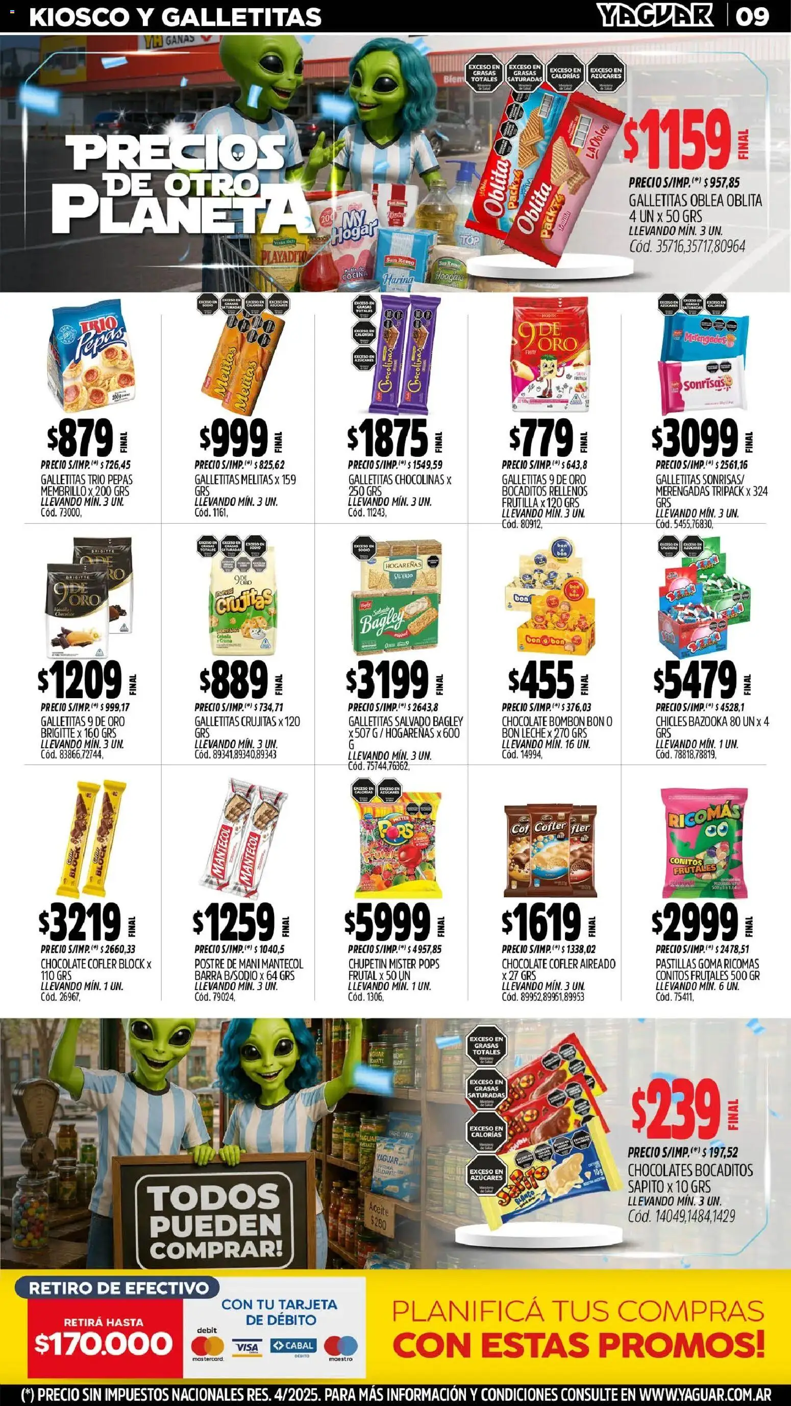 Yaguar - Oferta Semanal Mendoza │ válido desde el 29/06/2026 | Página: 9 | Productos: Chicles, Cebolla, Harina, Azucar