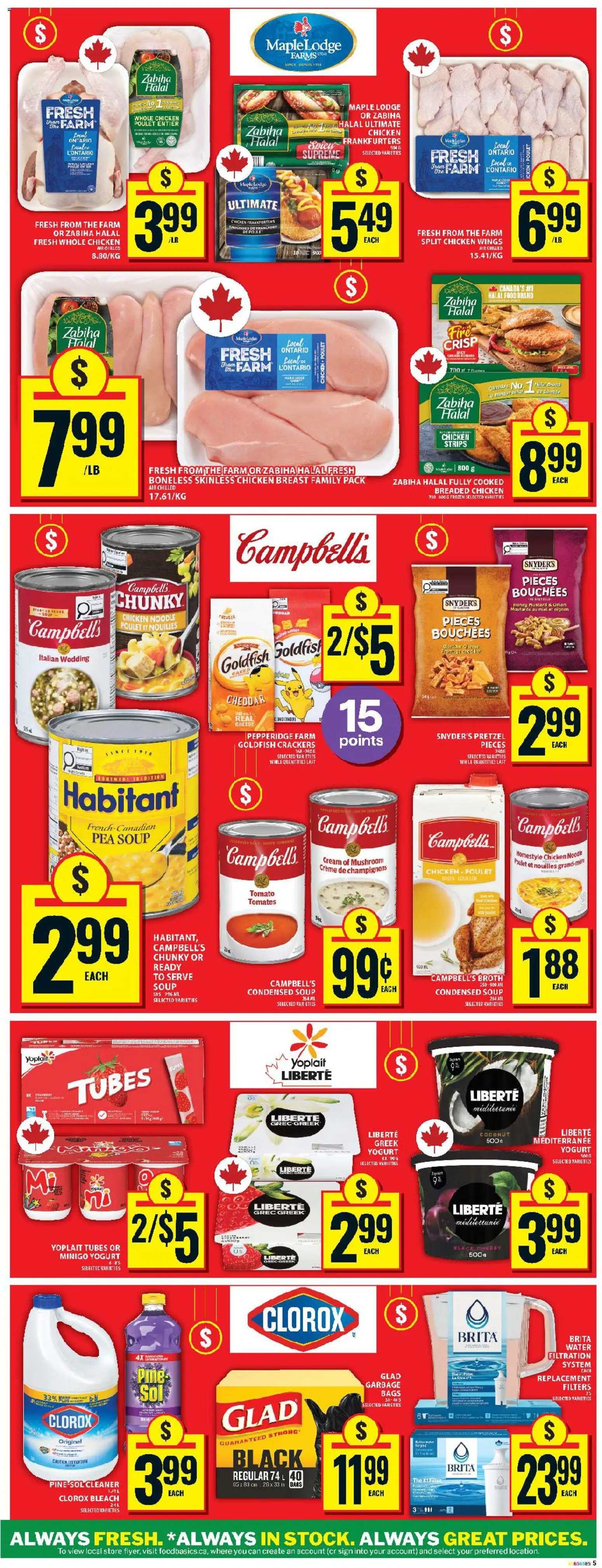 Food Basics flyer valid from 28.05.2026 | Page: 8 | Products: Cream, Chicken wings, Yogurt, Chicken