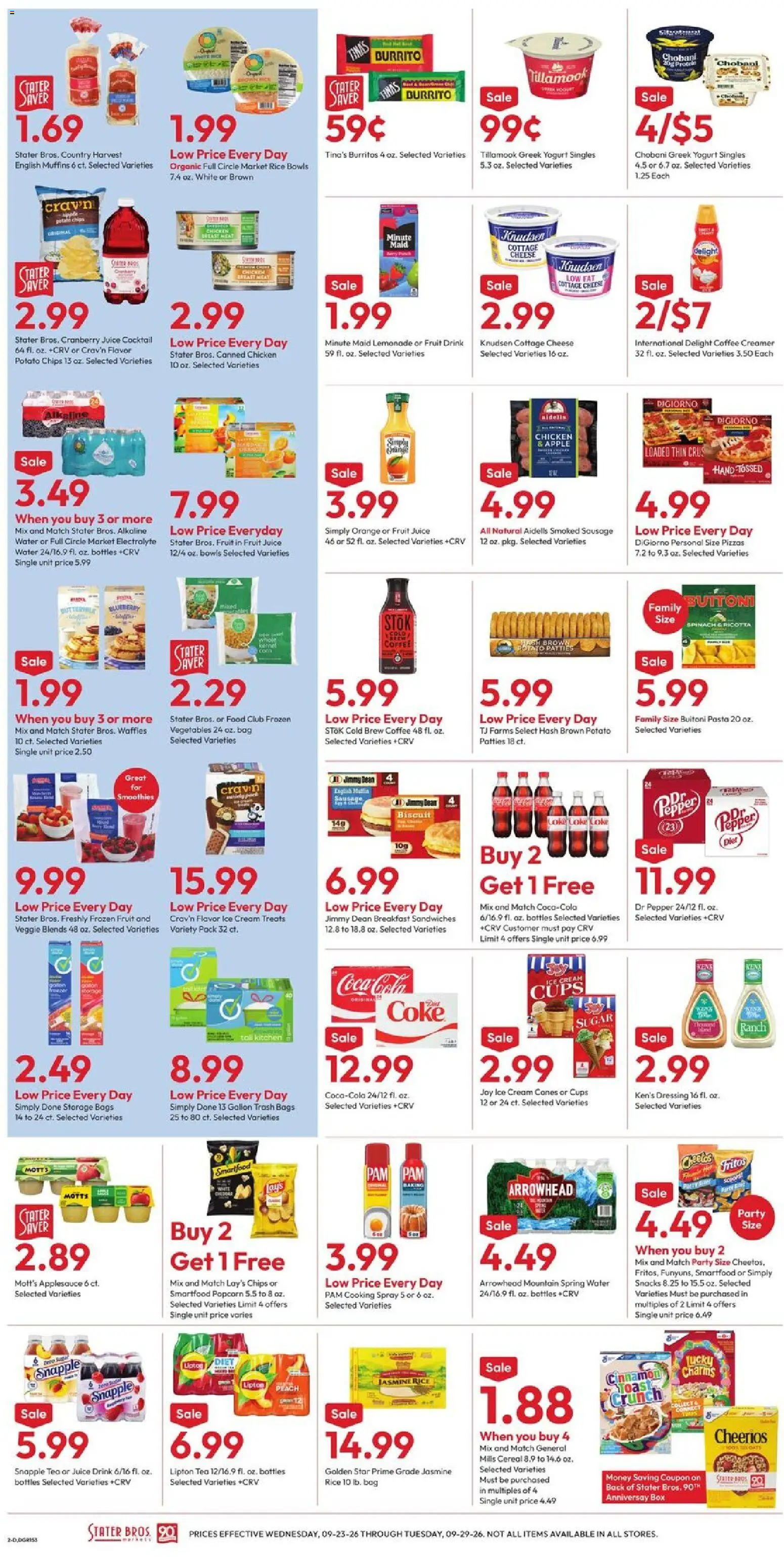 Stater Bros Weekly Ad - valid from 09/23/2026 | Page: 2 | Products: Cheese, Cottage cheese, Pepper, Ricotta