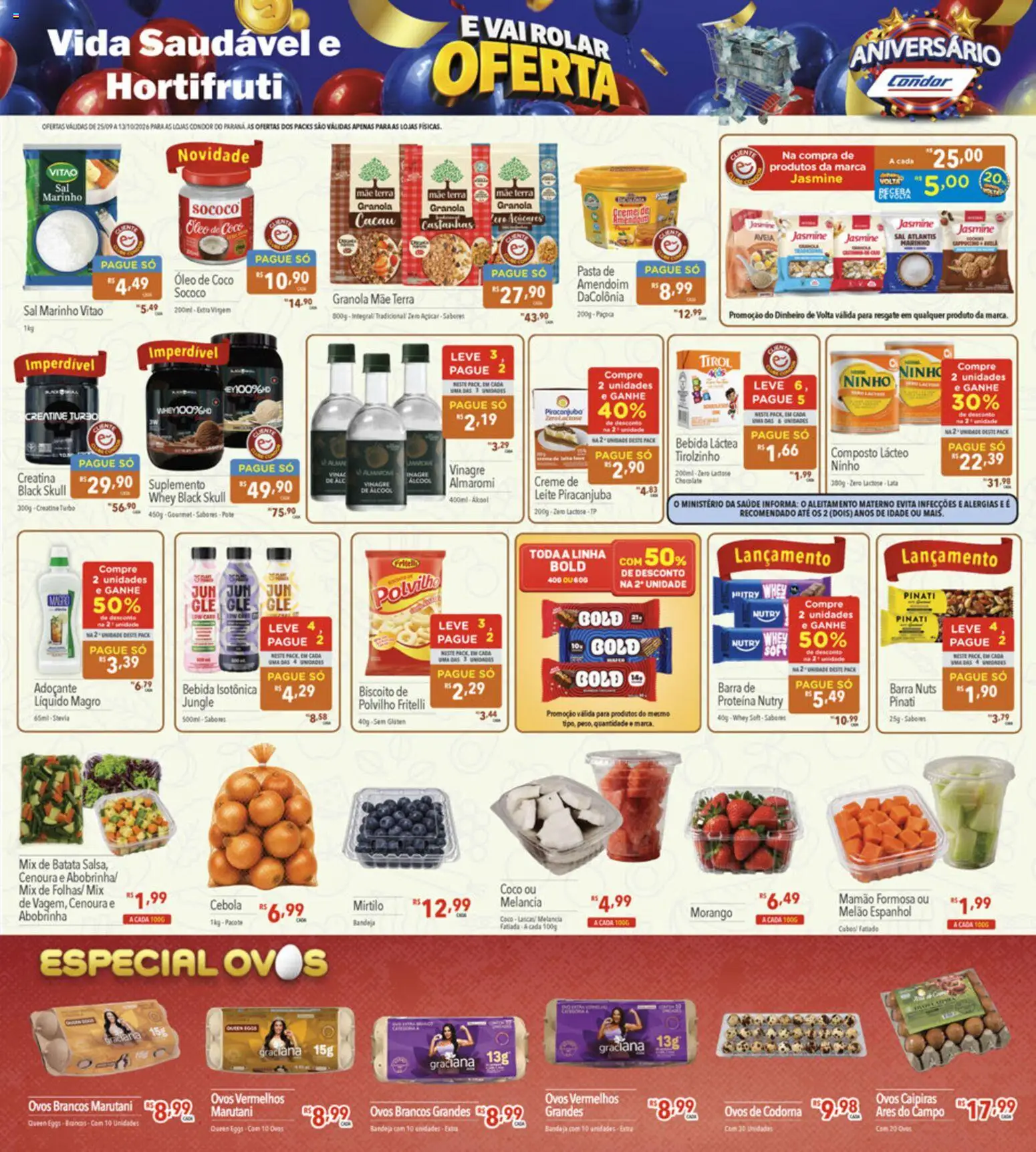 Supermercados Condor Folheto - válido de 25/09/2026 | Página: 11 | Produtos: Creatina, Bandeja, Açúcar, Batata