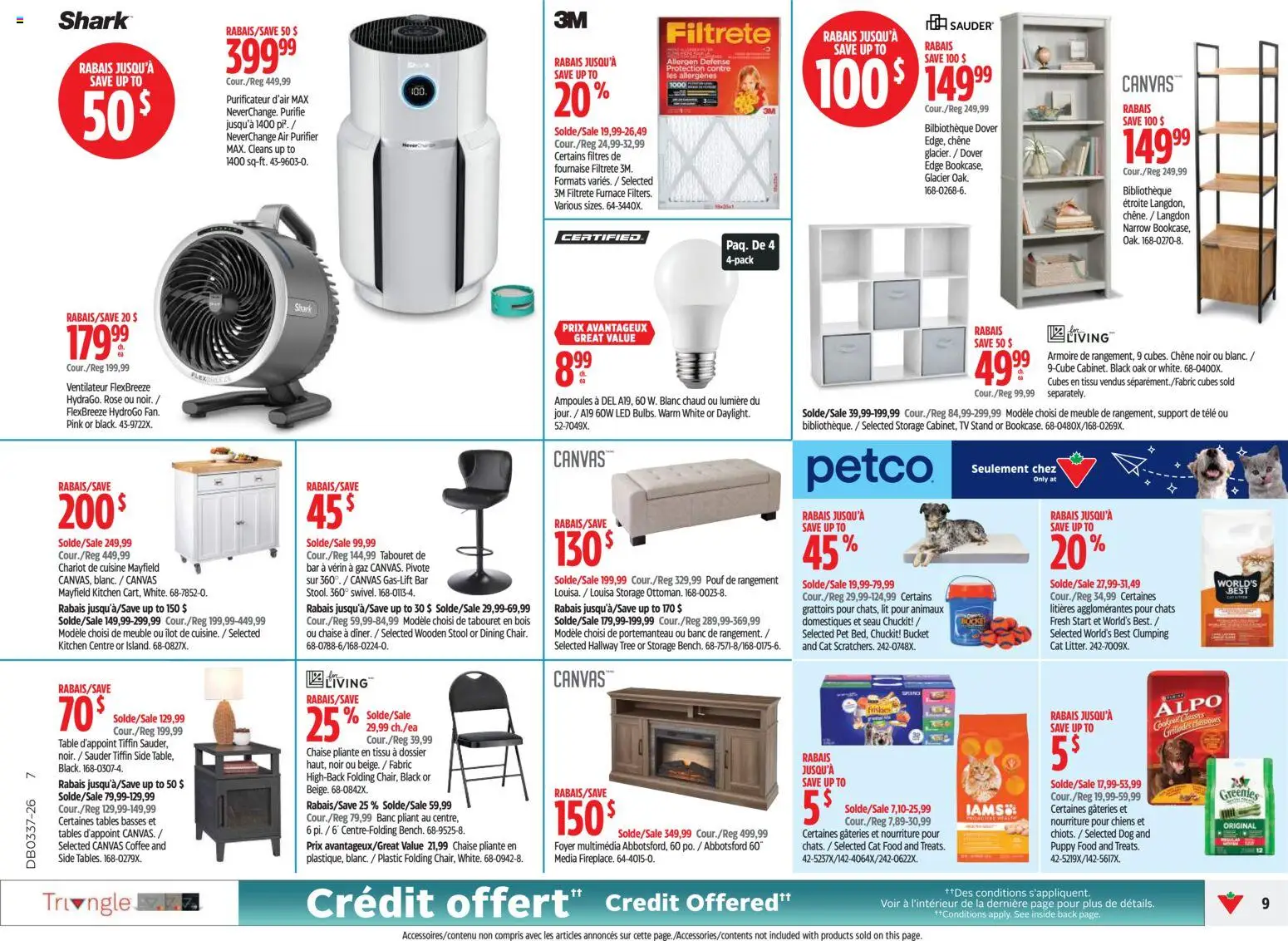 Canadian Tire flyer valid from Sep 10, 2026 | Page: 9 | Products: Tv, Food, Table, Coffee