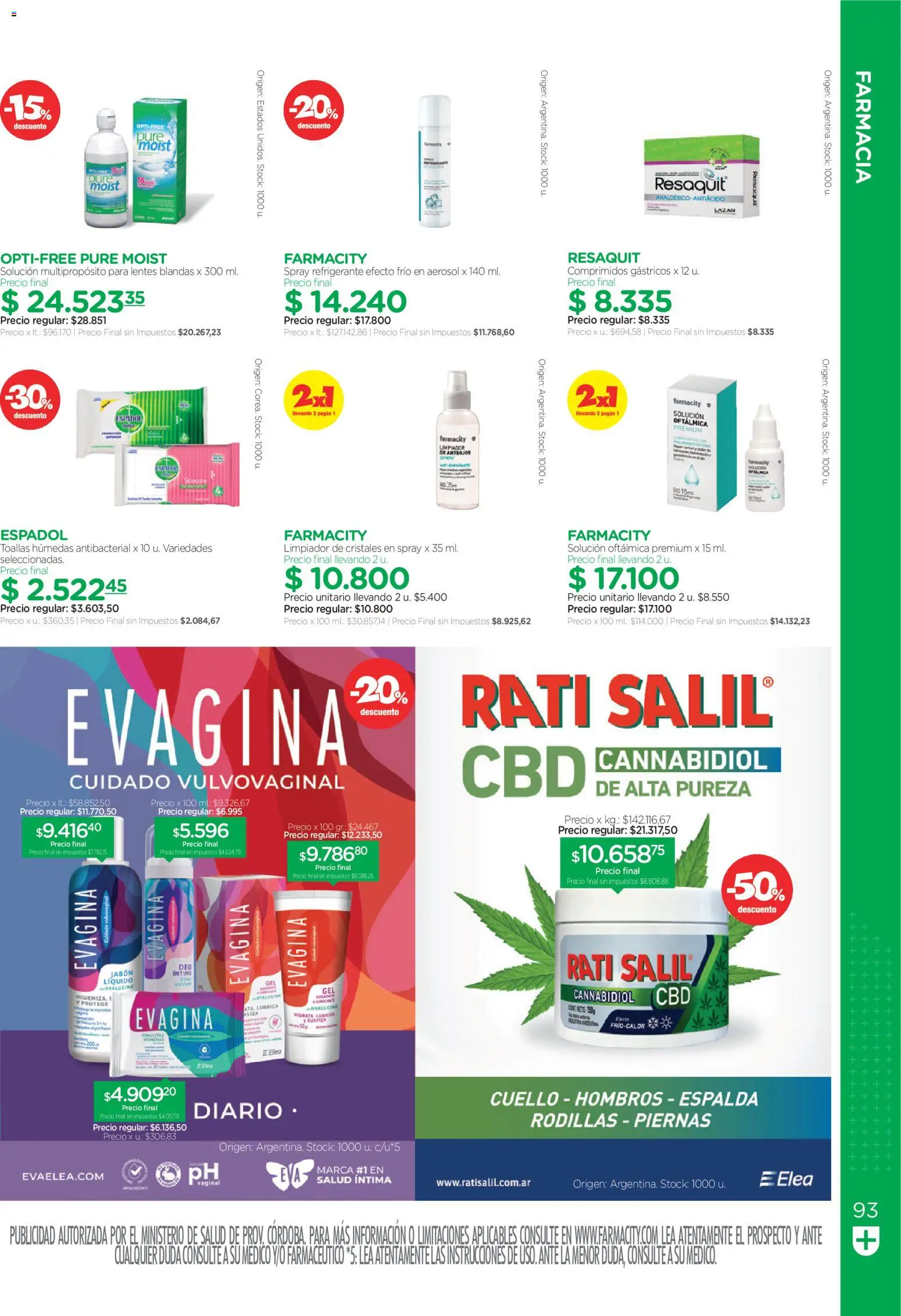 Farmacity catálogo │ válido desde el 01/09/2026 | Página: 93 | Productos: Toallas, Anteojos, Jabón, Puré