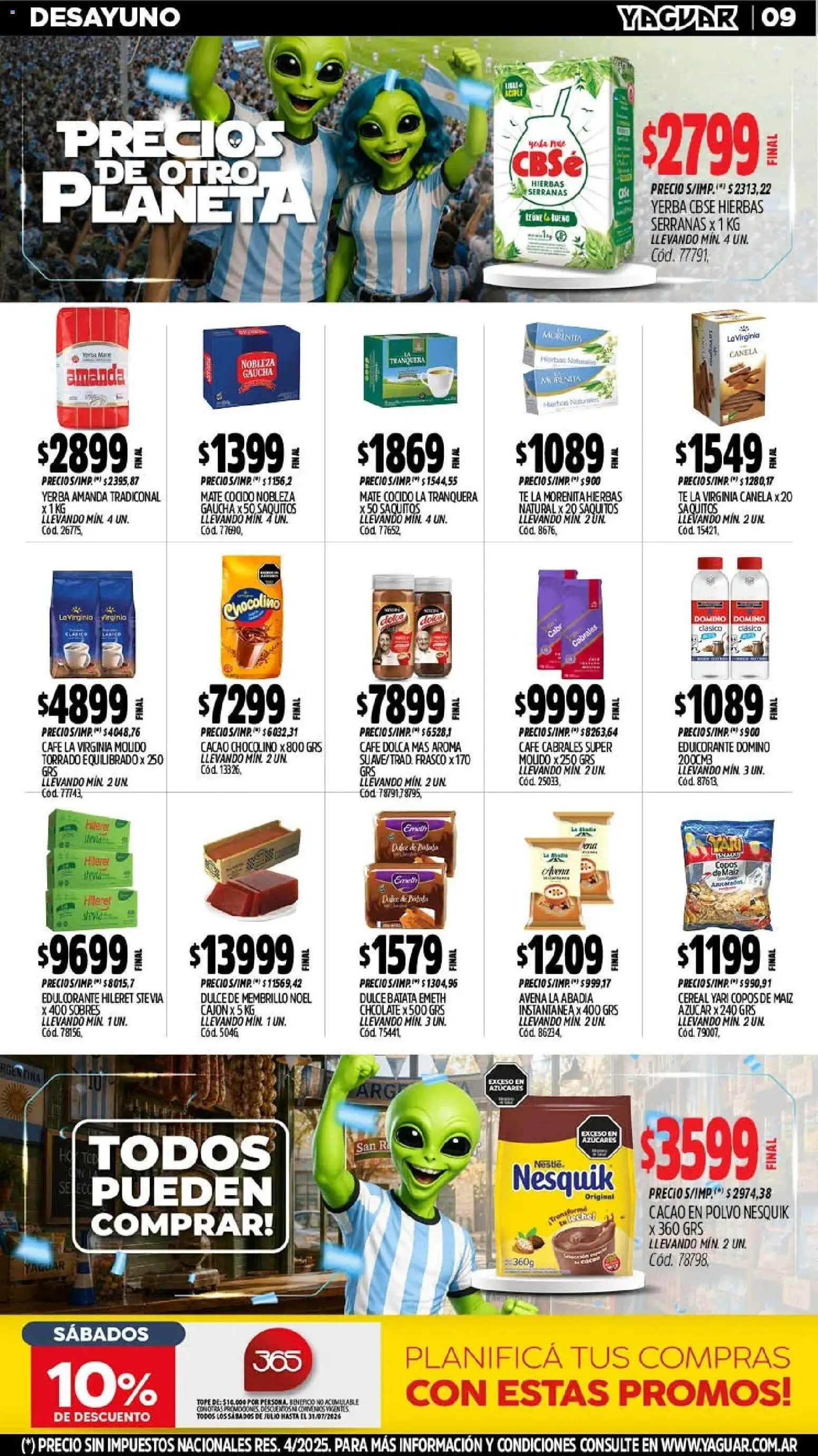 Yaguar - Oferta Semanal Salta │ válido desde el 13/07/2026 | Página: 11 | Productos: Copos, Yerba, Mate cocido, Cacao