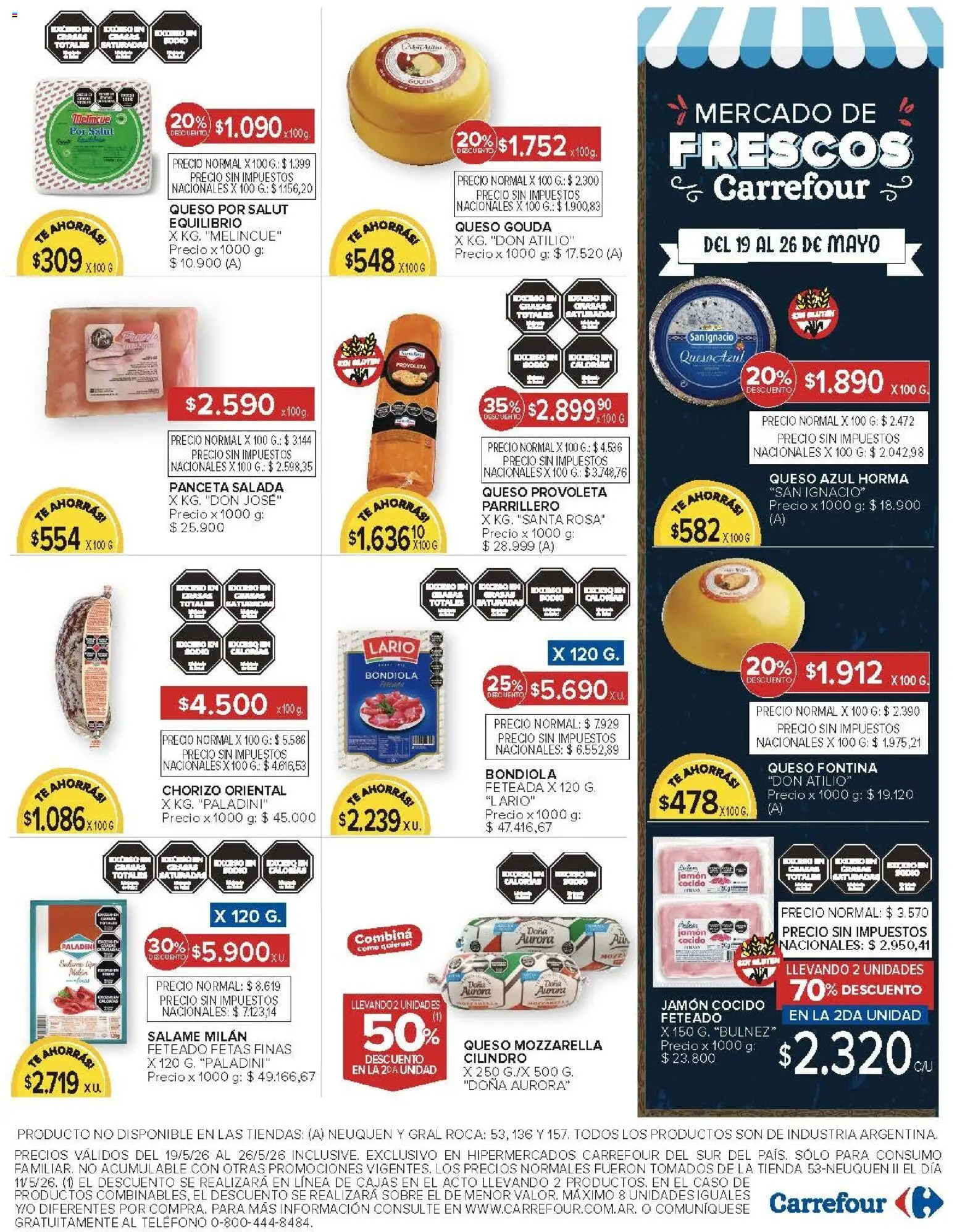 Carrefour - AHORRO FINDE MES │ válido desde el 19.05.2026 | Página: 4 | Productos: Caso, Sobre, Chorizo, Jamón