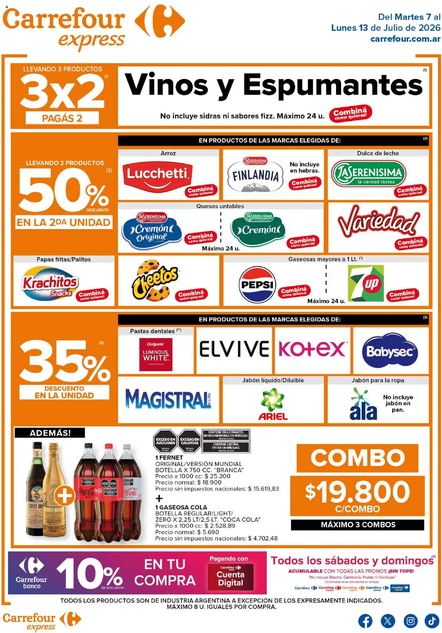 Carrefour - Carrefour Express │ válido desde el 07/07/2026 | Página: 2 | Productos: Dulce de leche, Ropa, Leche, Arroz