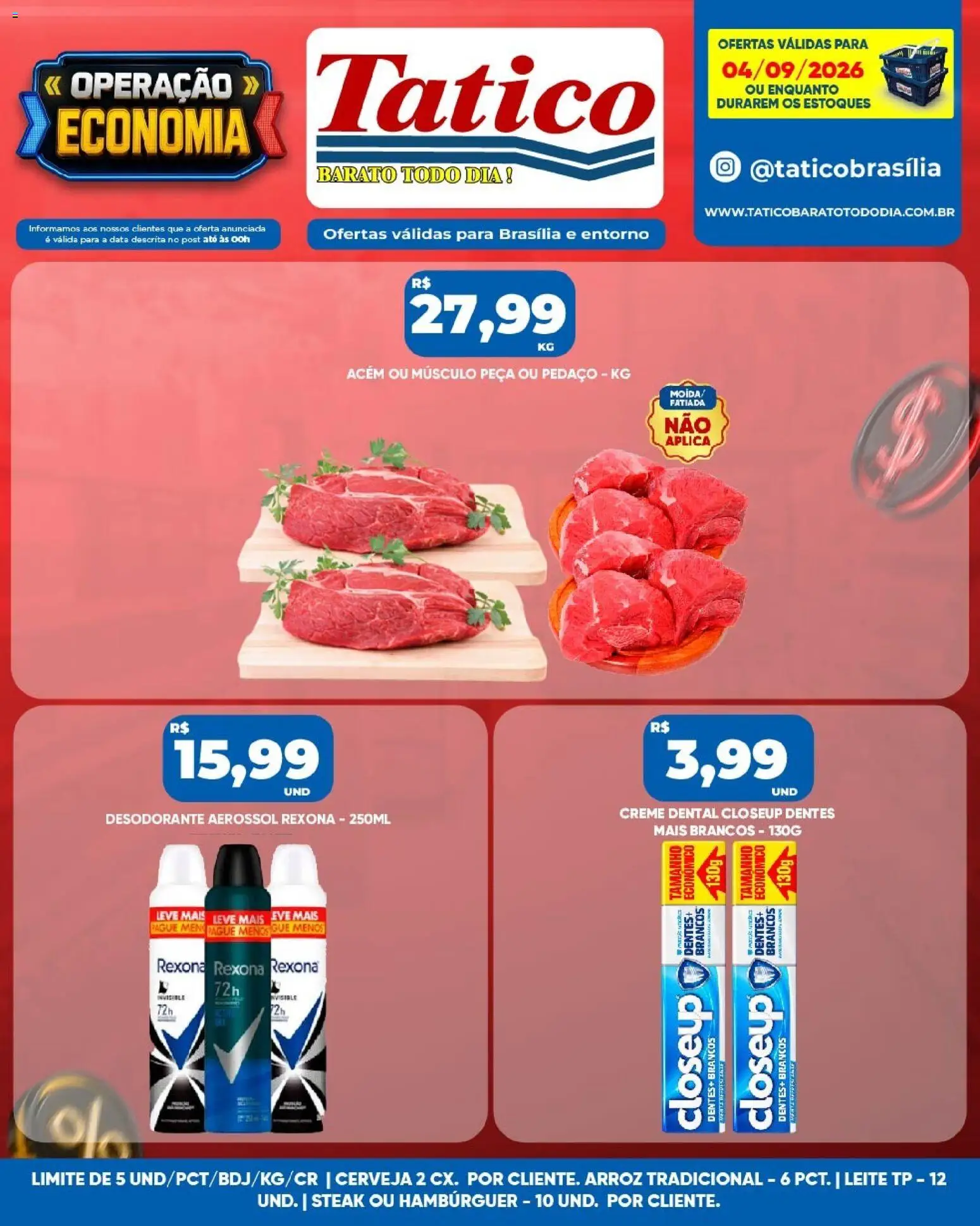 Tatico Folheto - válido de 04/09/2026 | Página: 12 | Produtos: Desodorante, Creme, Rexona, Creme dental
