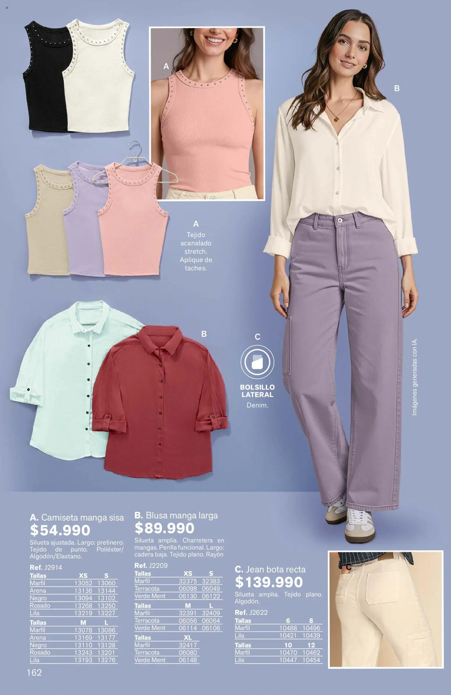 Leonisa revista - valida desde el 04.06.2026 | Página: 162 | Productos: Jean, Camiseta, Camiseta manga sisa, Blusa