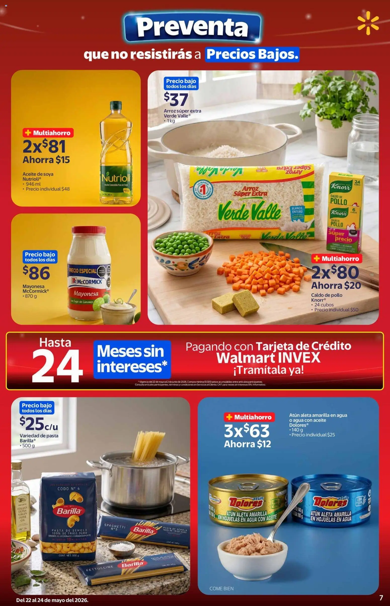 Nuevas ofertas de Walmart Express válidas en toda la República Mexicana desde el 22.05.2026. ¡Encuentra las mejores ofertas en Walmart Express folleto Preventa! | Página: 7 | Productos: Pollo, Mayonesa, Aceite, Arroz