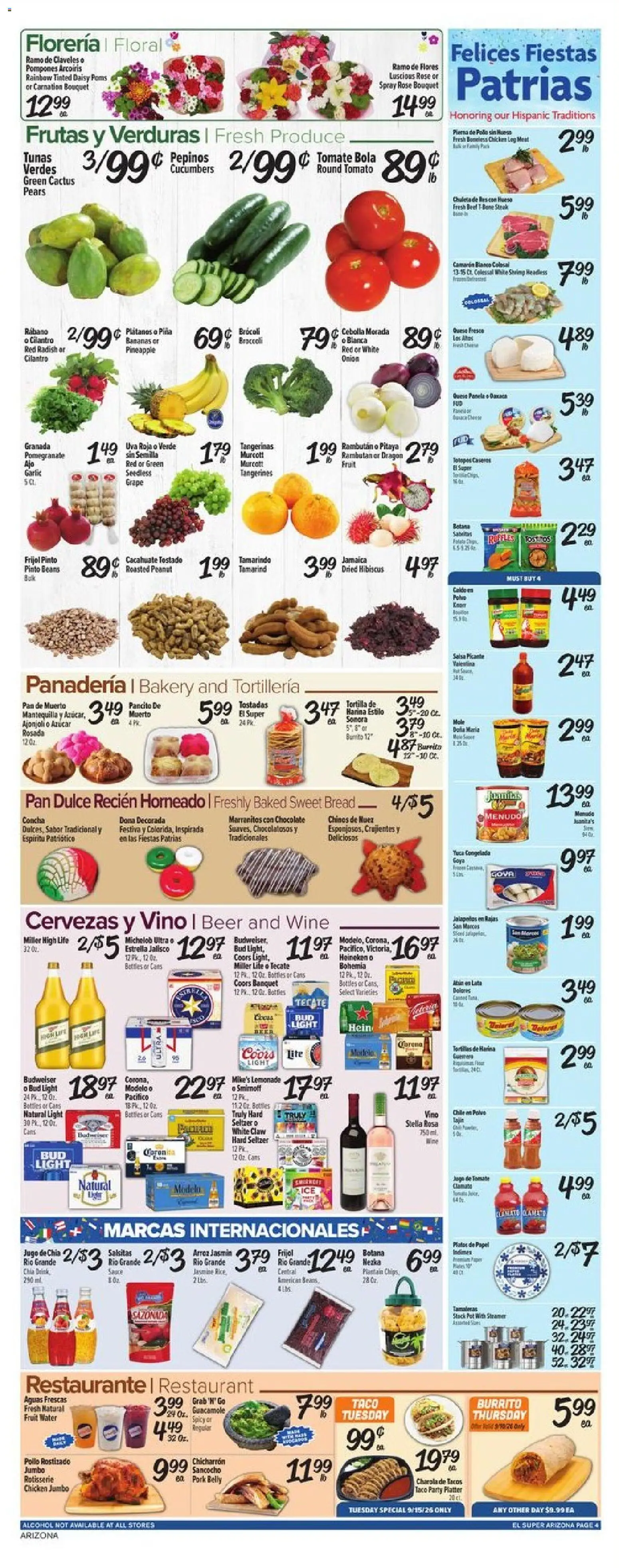 El Super Weekly Ad - AK - valid from 09/09/2026 | Page: 4 | Products: Pomegranate, Heineken, Pineapple, Cucumbers