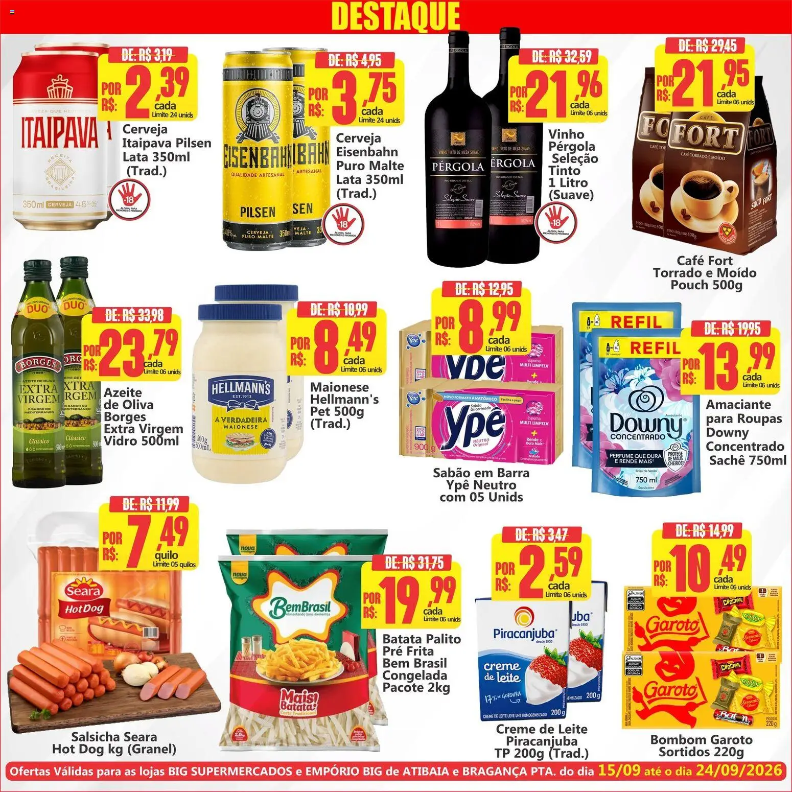 Big Supermercados Folheto - válido de 15/09/2026 | Página: 2 | Produtos: Sabão em barra, Creme, Azeite de oliva, Bombom