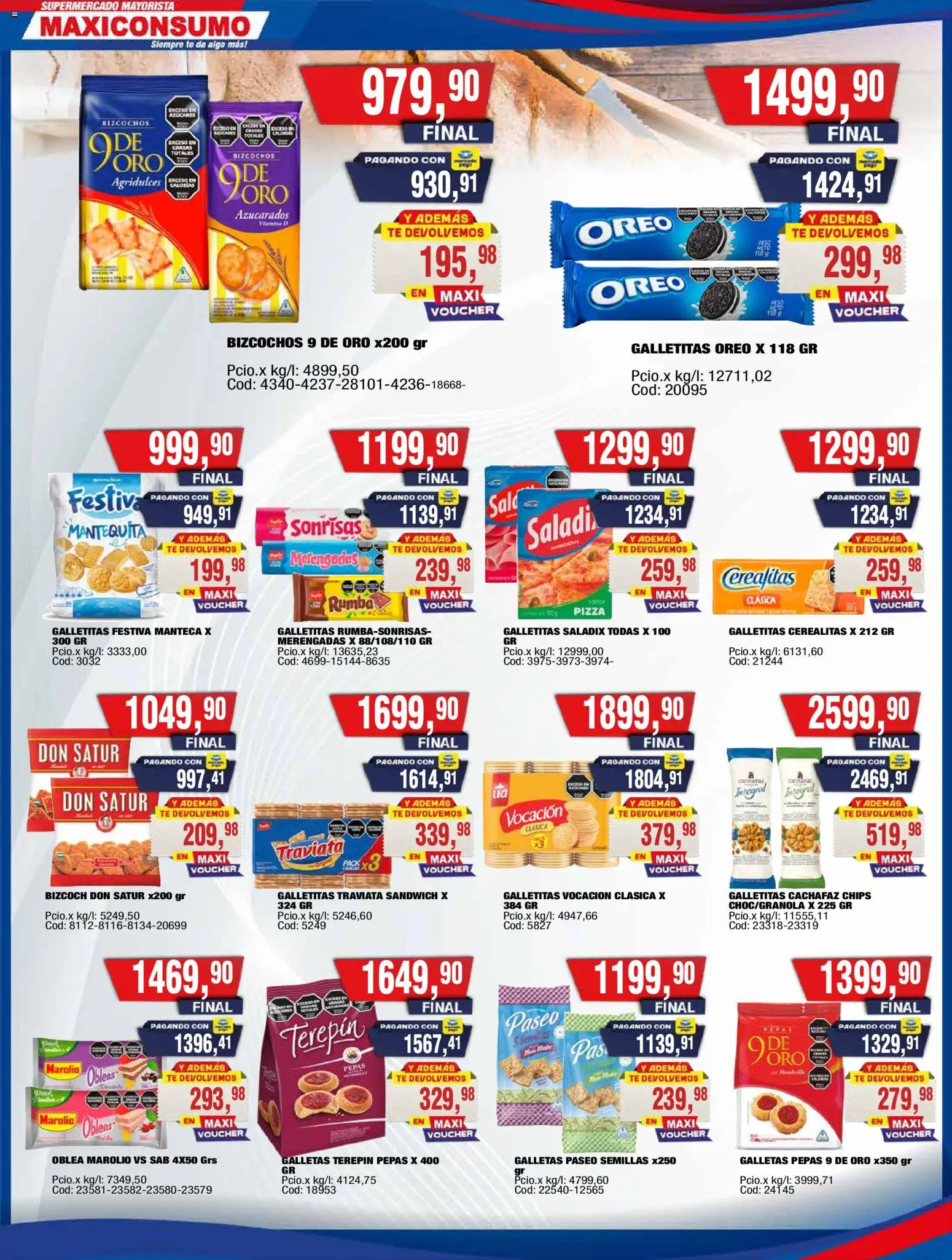 Maxiconsumo Ofertas │ válido desde el 07/09/2026 | Página: 8 | Productos: Galletitas, Té, Bizcochos, Galletas