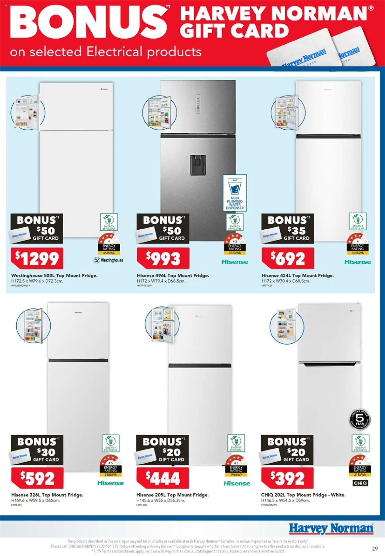 Harvey Norman catalogue - valid from 06/08/2026 | Page: 29 | Products: Water, Accessories, Fridge
