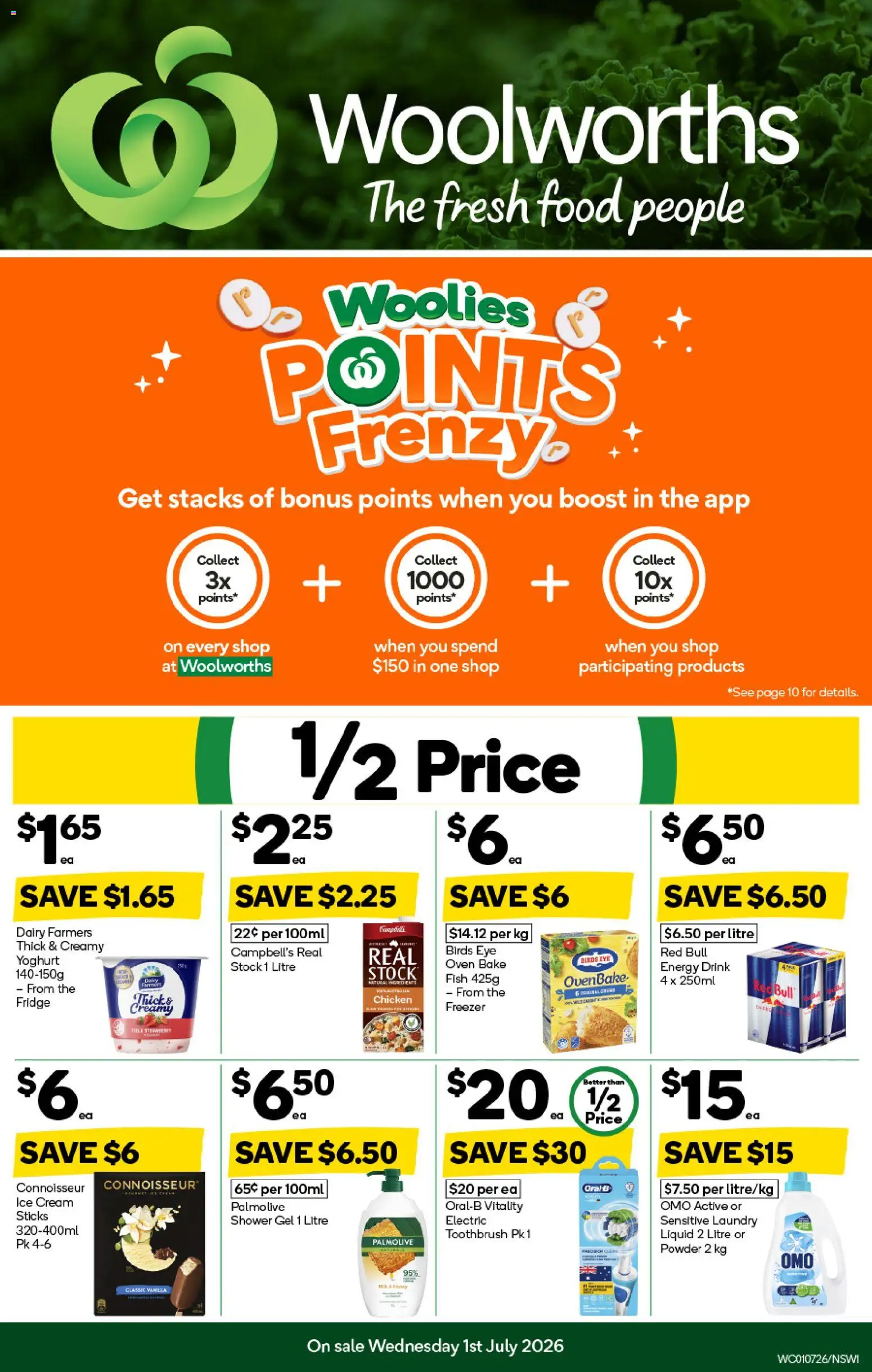 Woolworths catalogue - valid from 01/07/2026 | Page: 1 | Products: Energy drink, Fish, Fridge, Oven