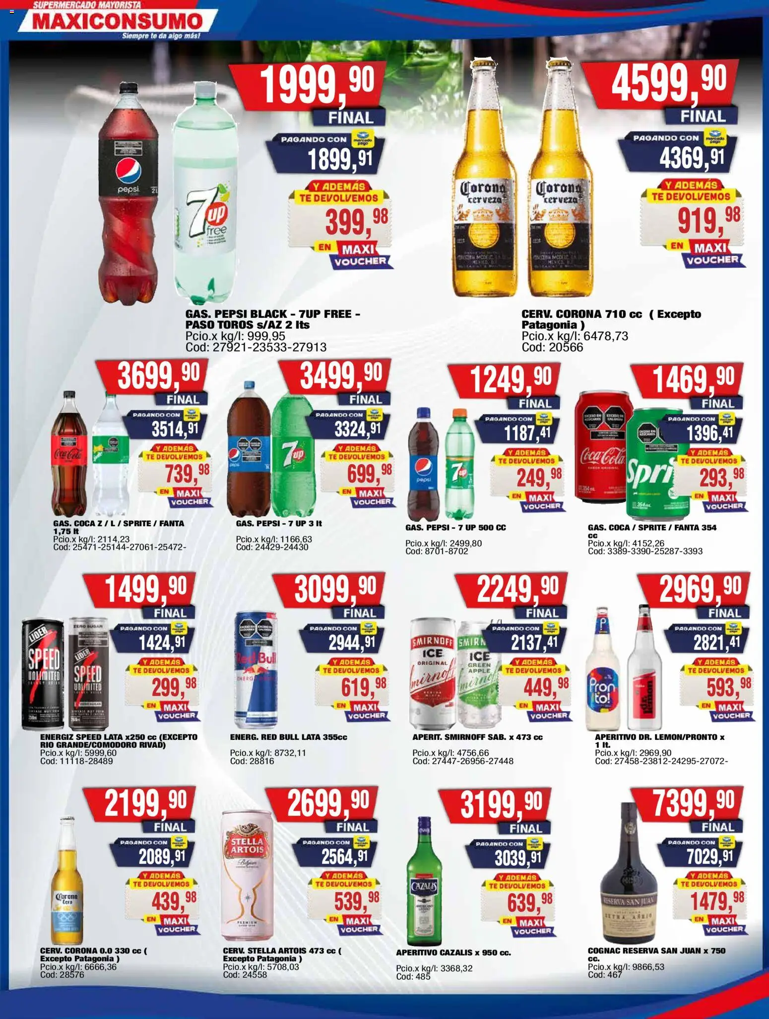 Maxiconsumo - Ofertas │ válido desde el 28/09/2026 | Página: 20 | Productos: Pepsi, Soda, Cerveza, Té