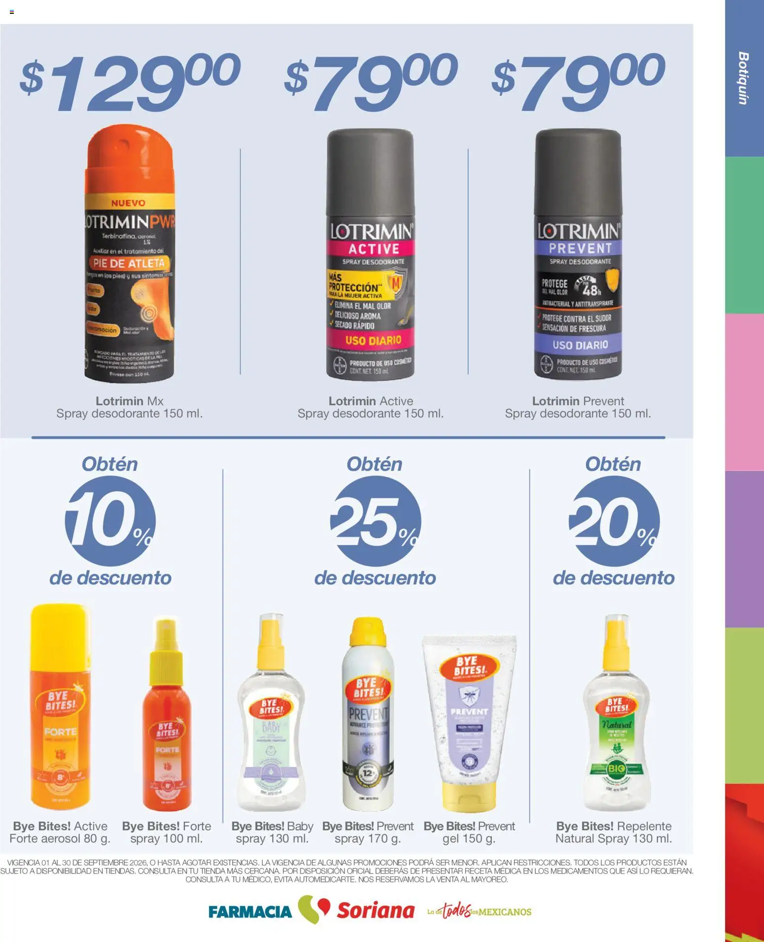 Nuevas ofertas de Soriana válidas en toda la República Mexicana desde el 01/09/2026. ¡Encuentra las mejores ofertas en Soriana Folleto Farmacia Soriana Híper Nacional! | Página: 5 | Productos: Desodorante, Repelente
