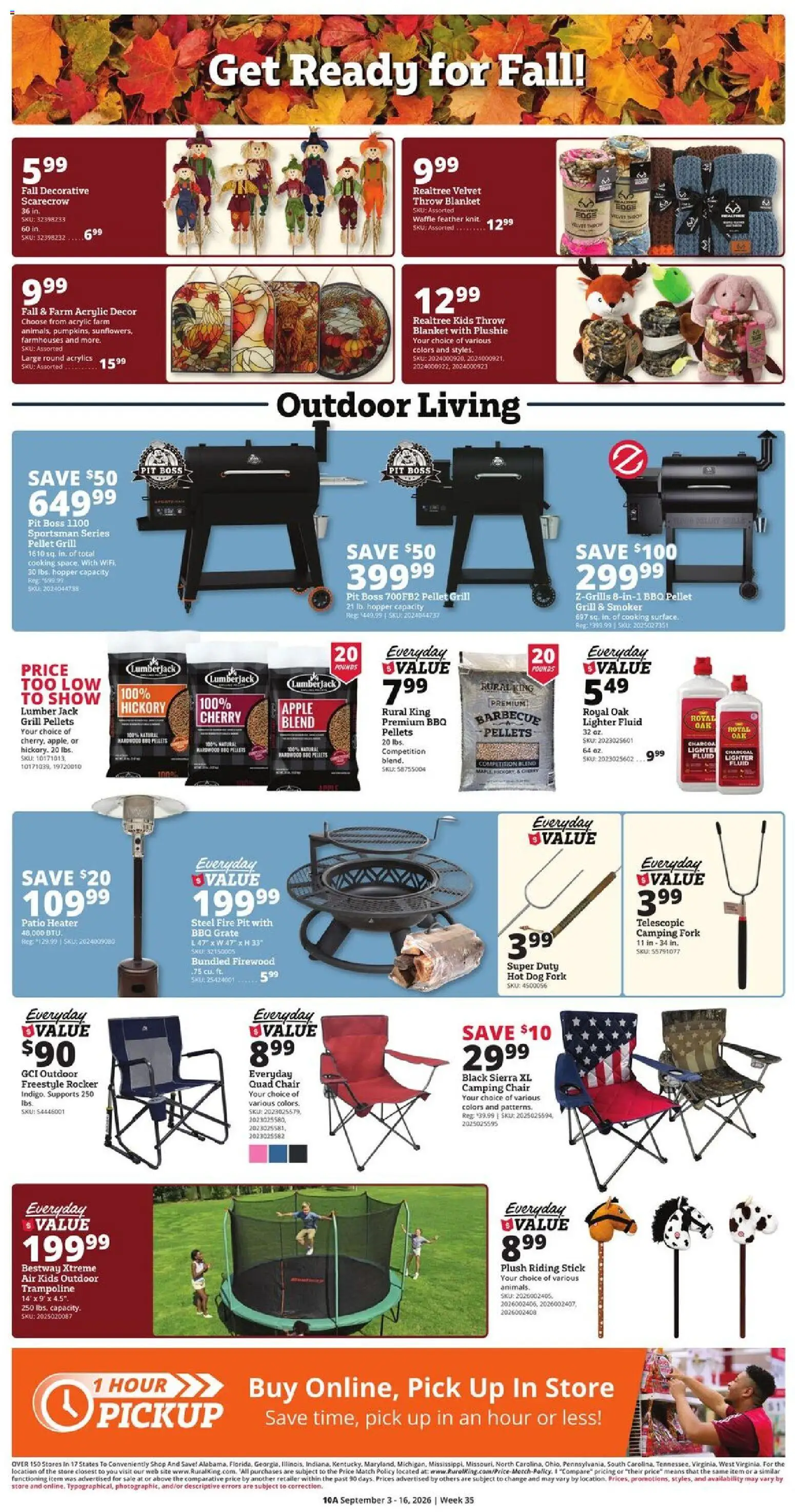 Rural King Weekly Ad - valid from 09/03/2026 | Page: 12 | Products: Chair, Charcoal, Lighter, Trampoline