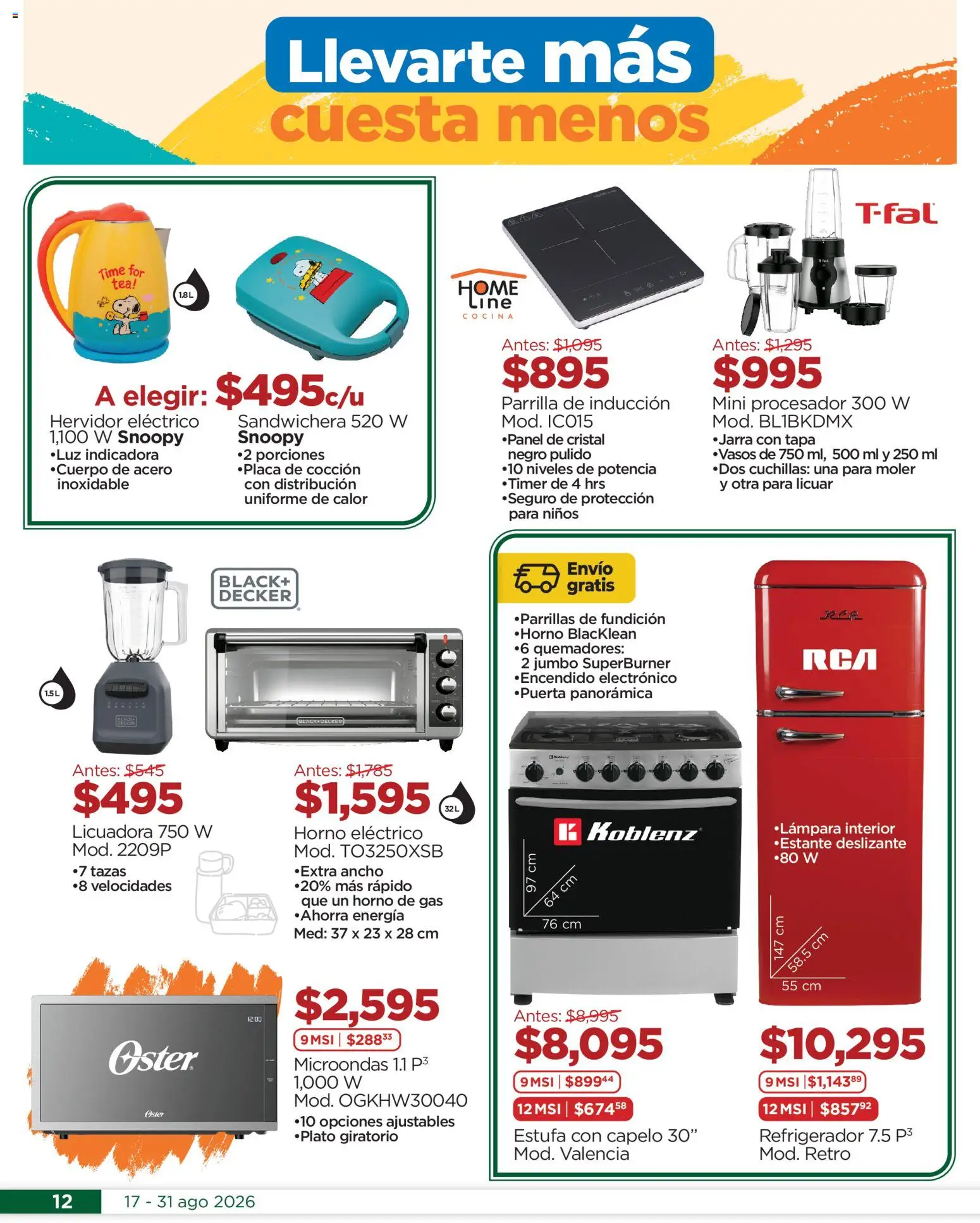 Nuevas ofertas de Chedraui válidas en toda la República Mexicana desde el 17/08/2026. ¡Encuentra las mejores ofertas en Chedraui folleto Estrena este regreso a clases! | Página: 12 | Productos: Licuadora, Parrilla, Lámpara, Hervidor eléctrico