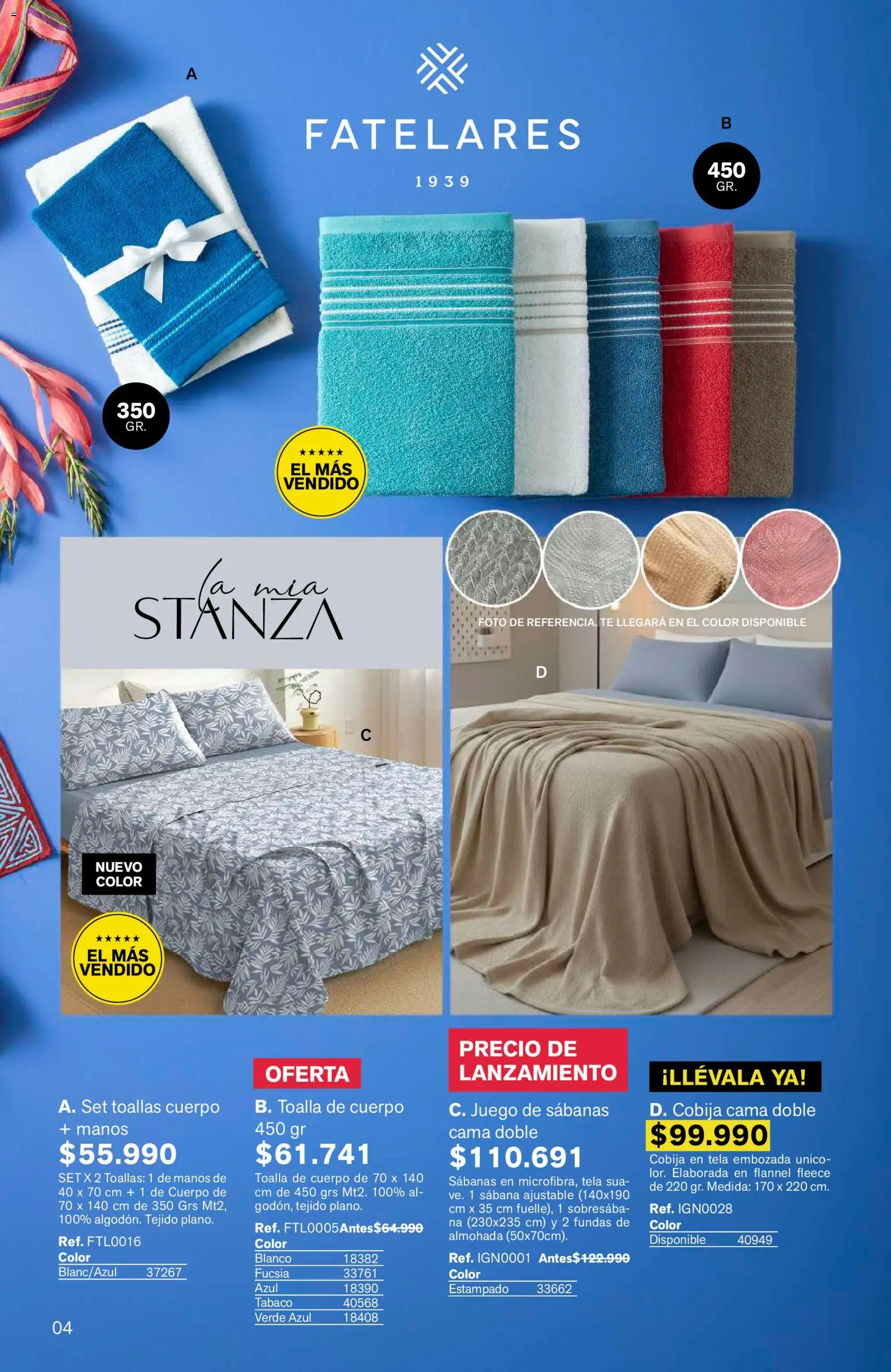 Leonisa revista - valida desde el 25/06/2026 | Página: 4 | Productos: Té, Juego, Cobija, Toalla