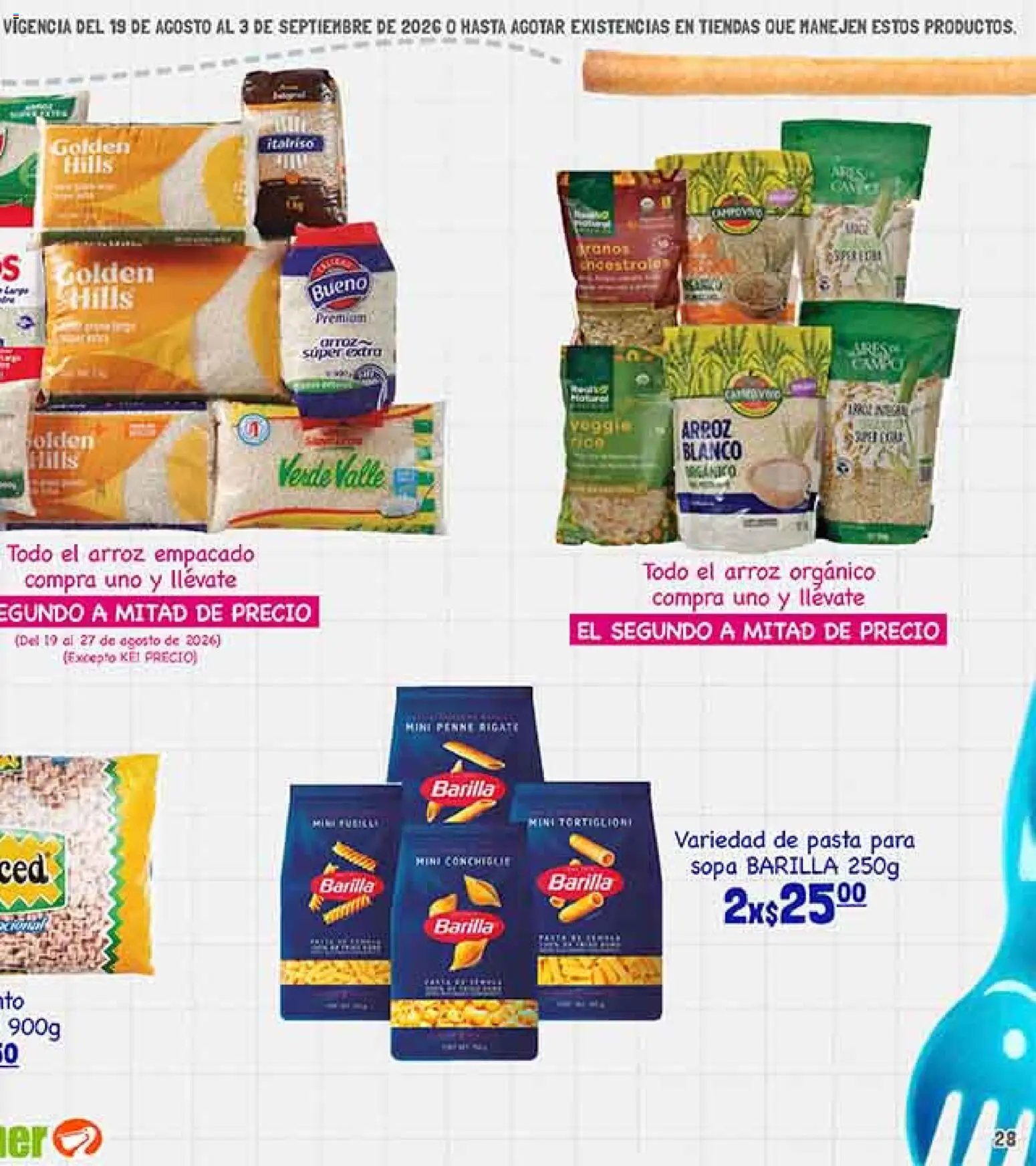 Nuevas ofertas de La Comer válidas en toda la República Mexicana desde el 19/08/2026. ¡Encuentra las mejores ofertas en La Comer folleto! | Página: 55 | Productos: Barilla, Sopa, Arroz, Pasta