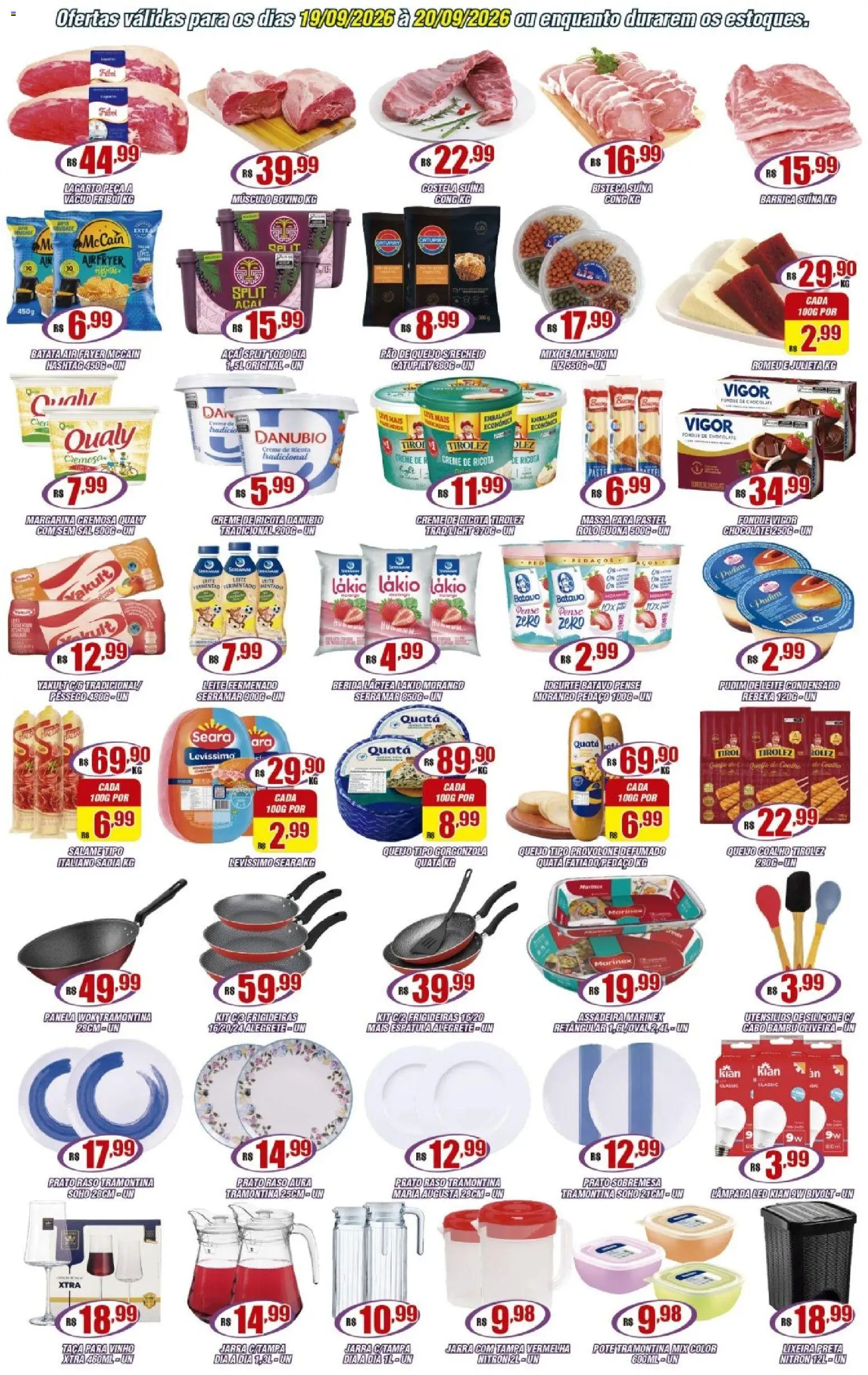 Violeta Supermercados Folheto - válido de 19/09/2026 | Página: 2 | Produtos: Salame, Provolone, Queijo coalho, Leite condensado
