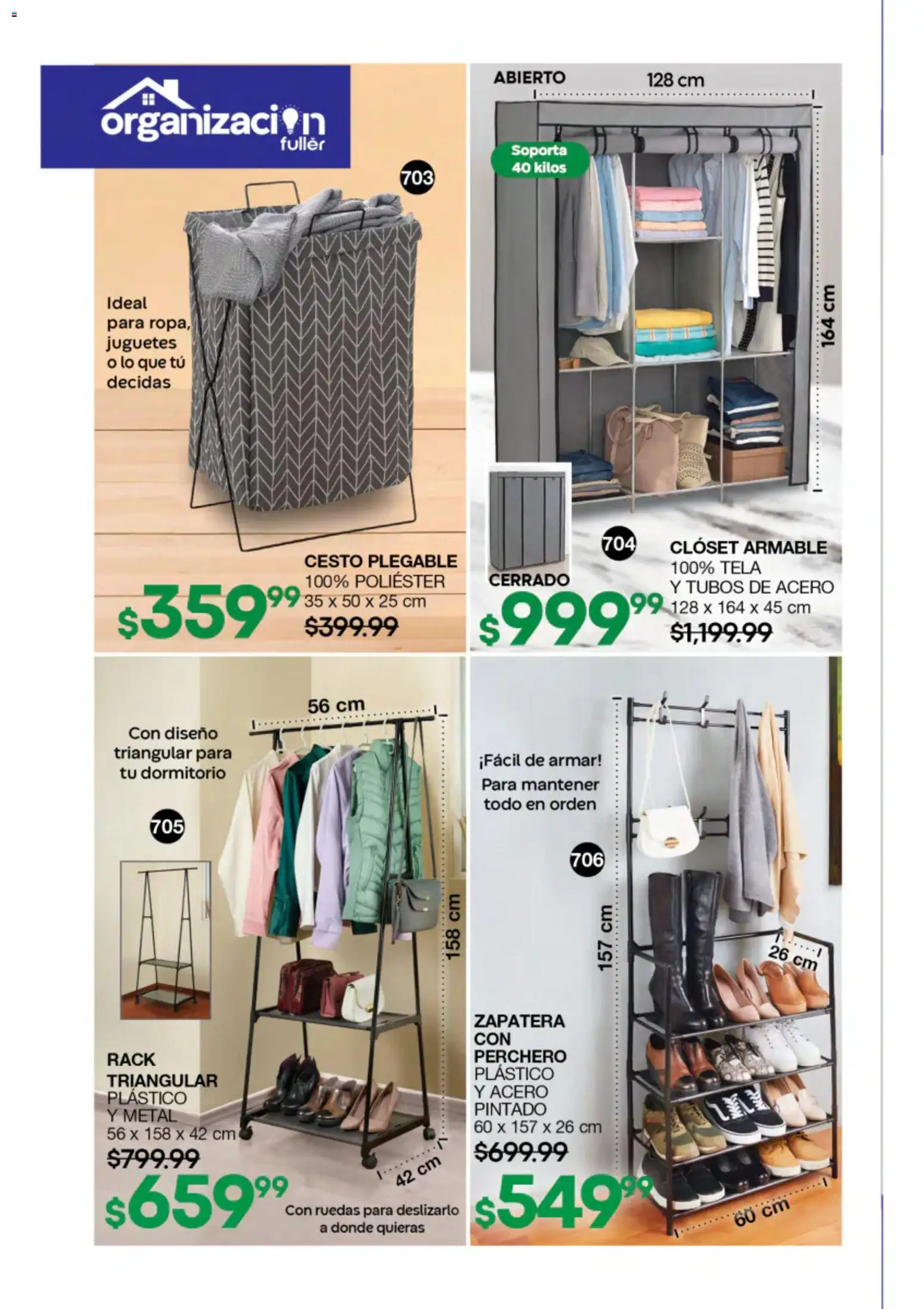 Nuevas ofertas de Fuller válidas en toda la República Mexicana desde el 22/07/2026. ¡Encuentra las mejores ofertas en Fuller campaña 8 2026! | Página: 162 | Productos: Perchero, Clóset, Juguetes