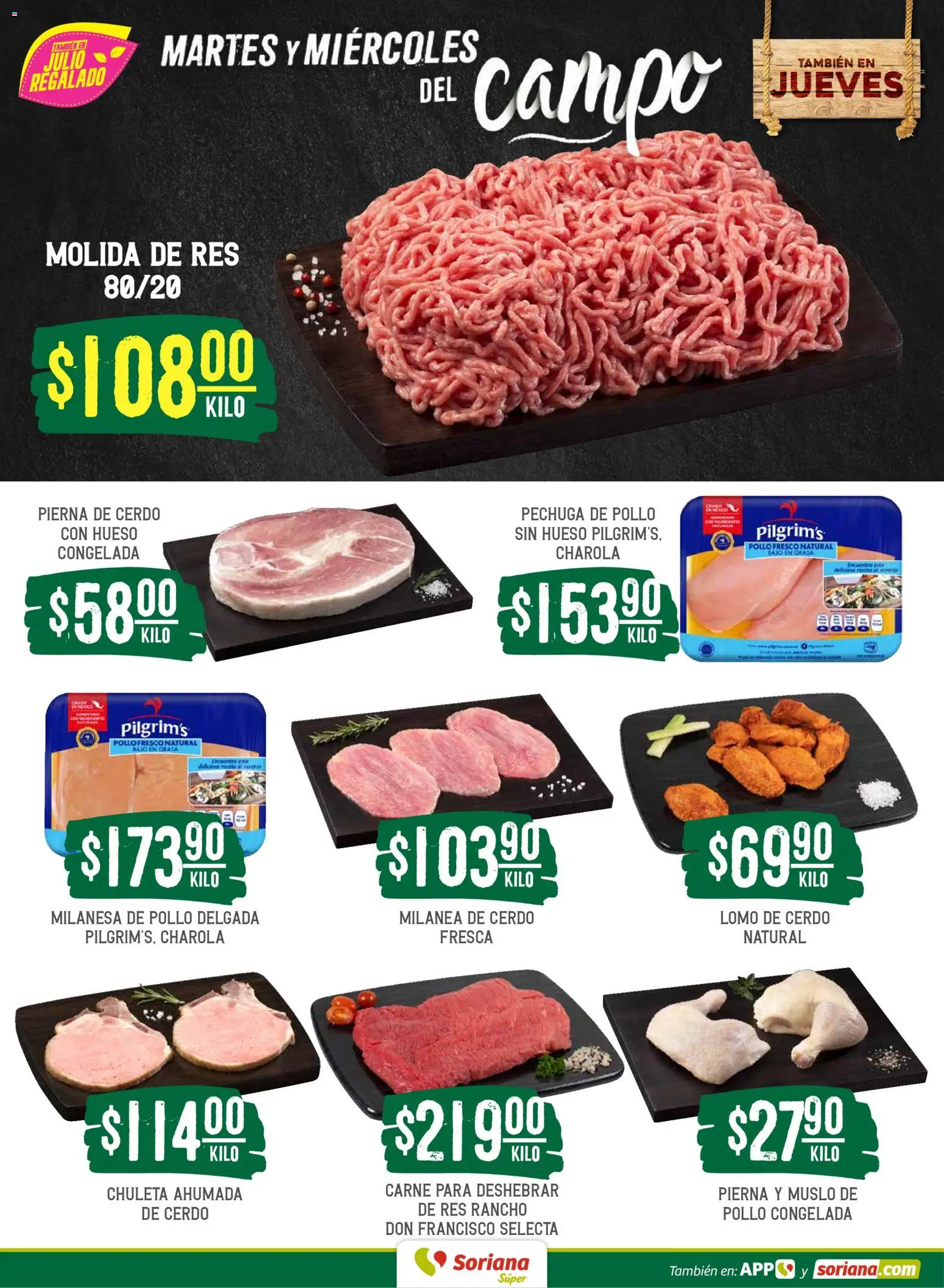 Nuevas ofertas de Soriana válidas en toda la República Mexicana desde el 09.06.2026. ¡Encuentra las mejores ofertas en Soriana Martes y Miércoles del Campo Súper: Chih, Delicias, Dur y Coah (excepto Saltillo)! | Página: 4 | Productos: Pollo, Milanesa, Cerdo, Res