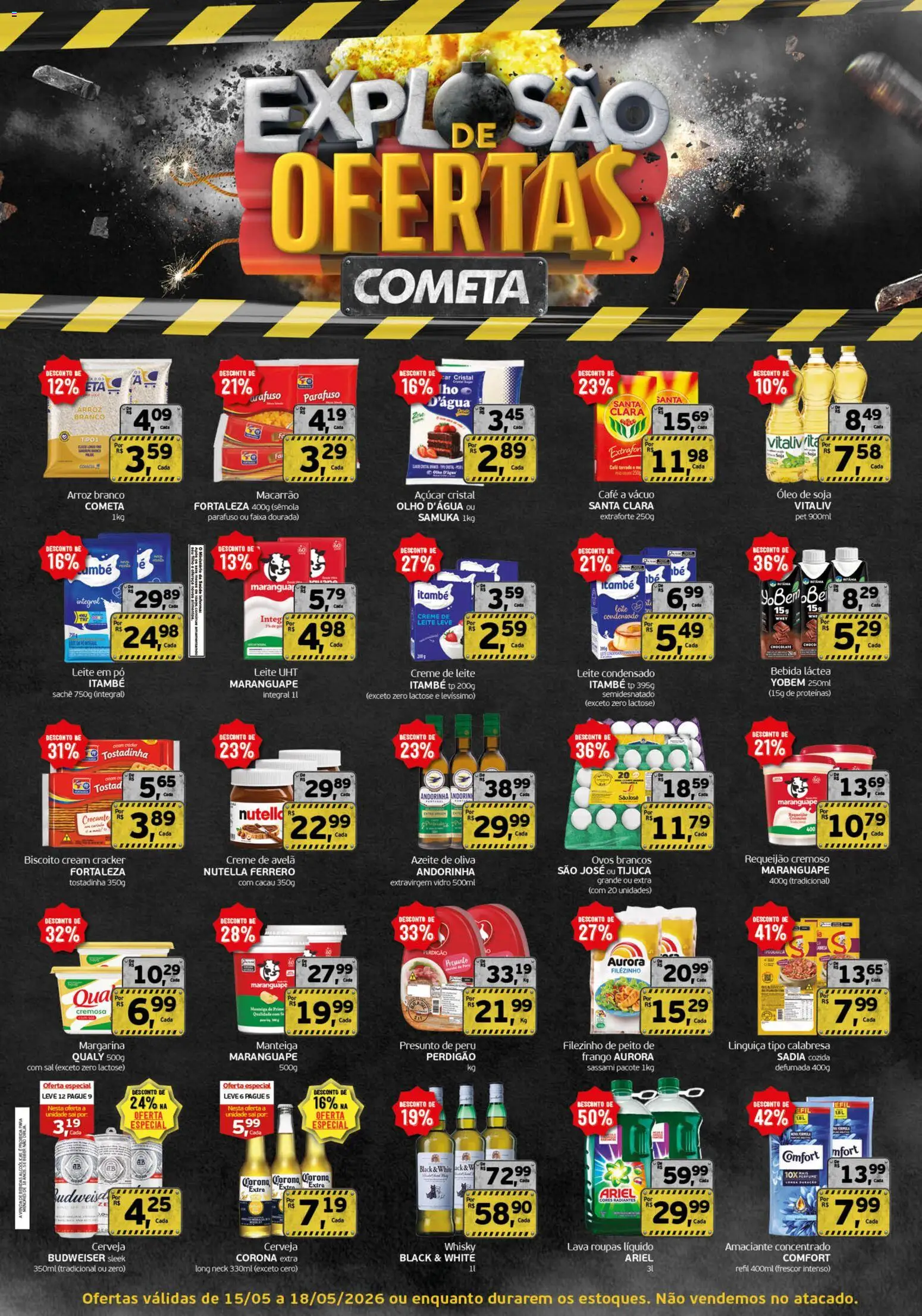 Cometa Supermercados Folheto - válido de 15.05.2026 | Página: 1 | Produtos: Presunto, Bebida, Cream cracker, Amaciante
