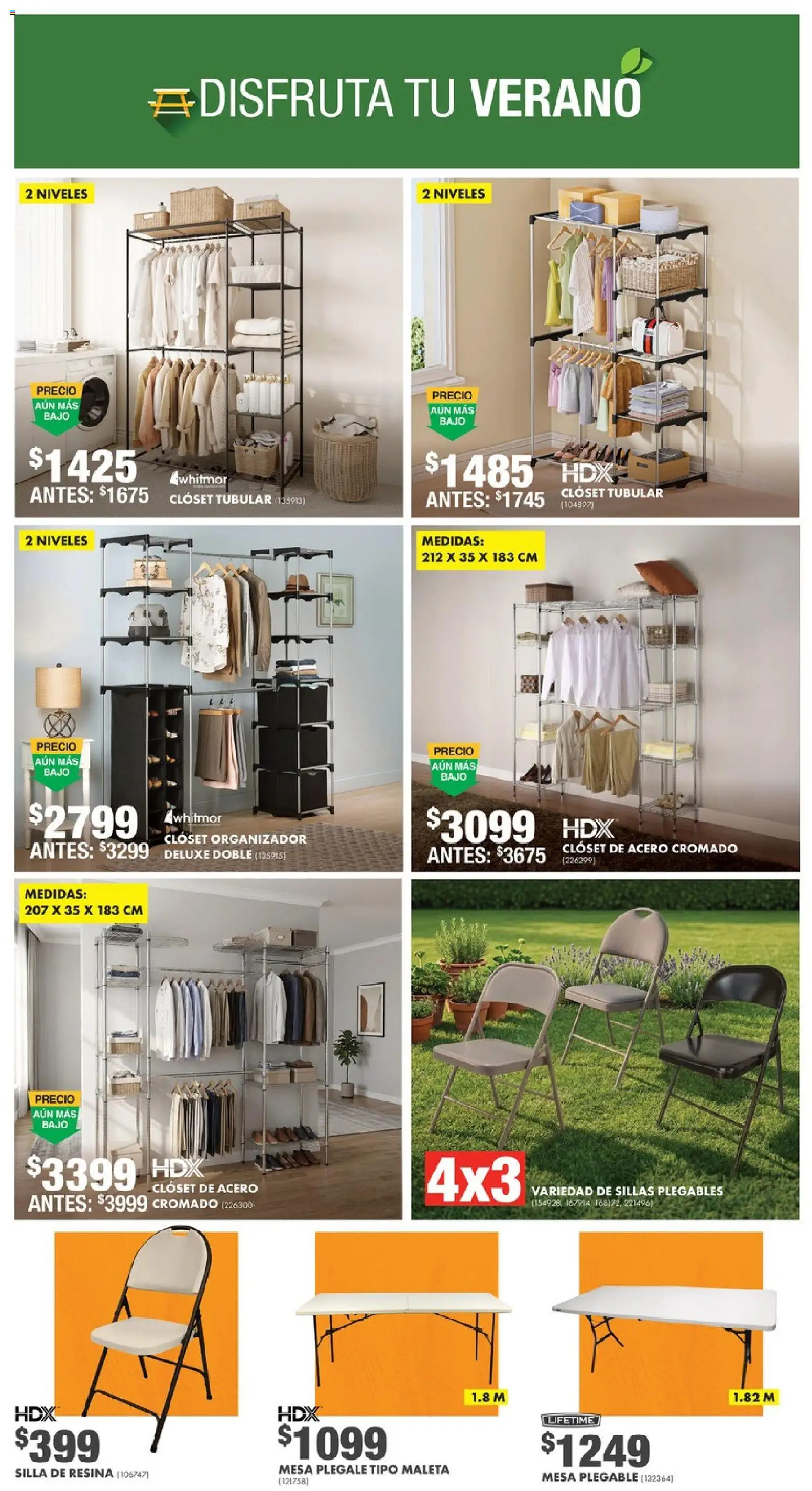 Nuevas ofertas de Home Depot válidas en toda la República Mexicana desde el 16/07/2026. ¡Encuentra las mejores ofertas en Home Depot catálogo! | Página: 8 | Productos: Silla, Maleta, Organizador, Mesa