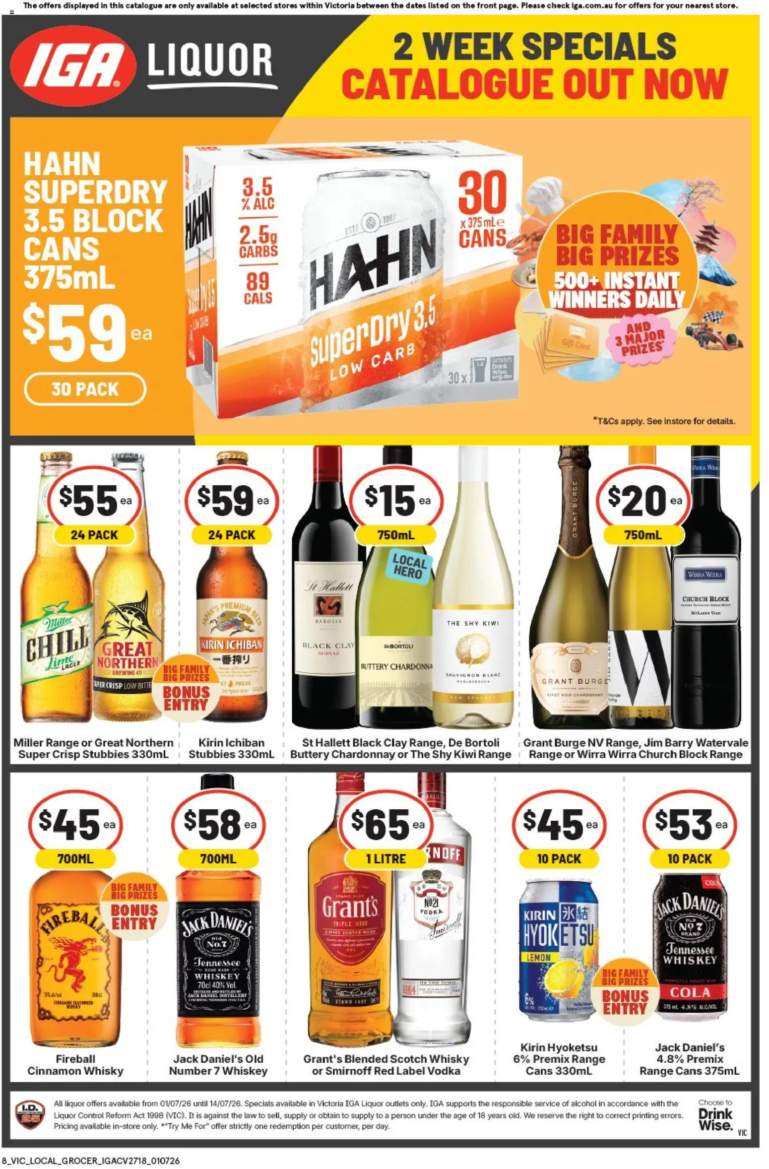 IGA catalogue - valid from 01/07/2026 | Page: 2 | Products: Vodka, Whiskey, Lemon, Scotch