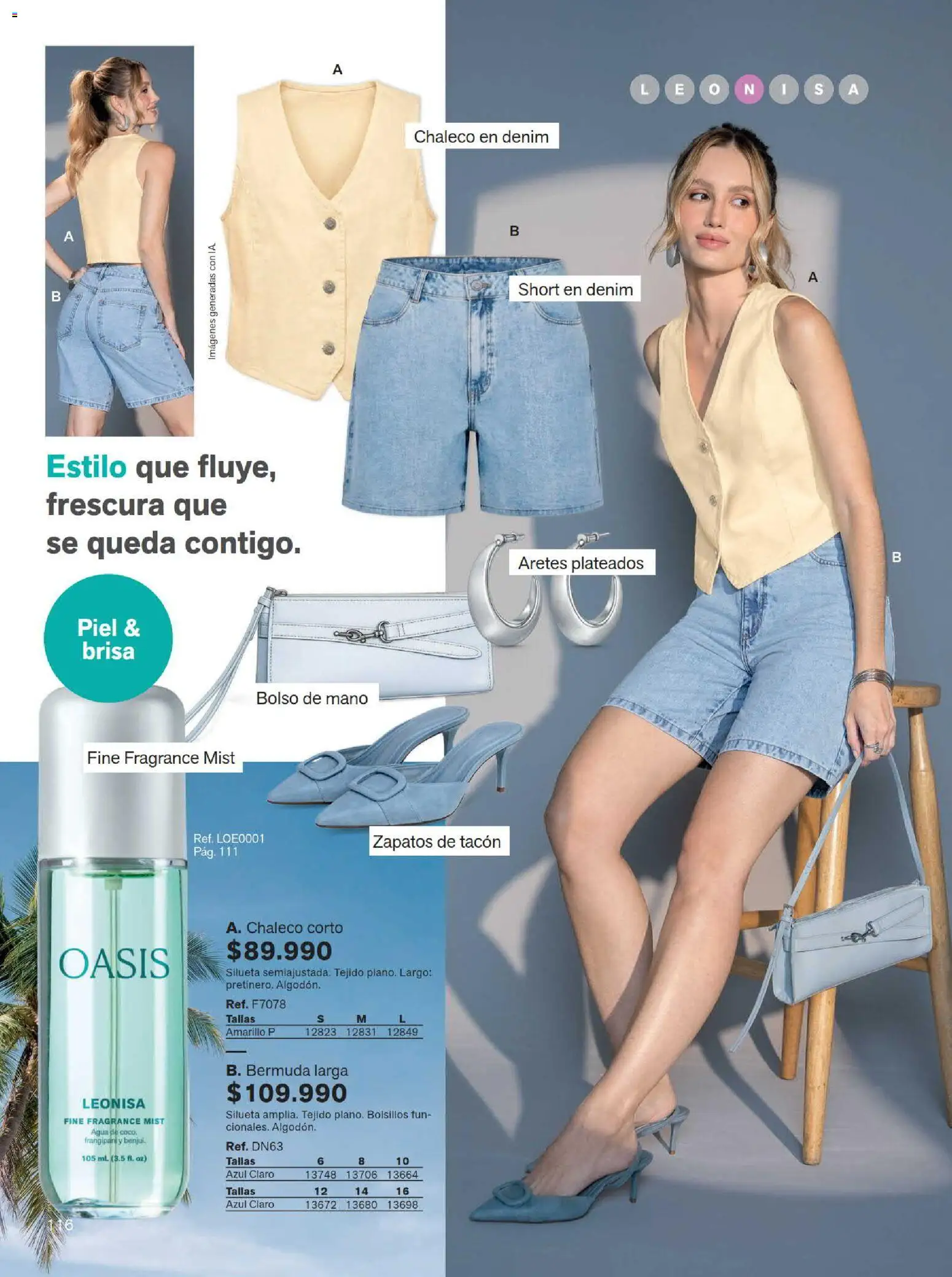 Leonisa revista - valida desde el 15/07/2026 | Página: 116 | Productos: Agua, Bolso, Aretes, Zapatos