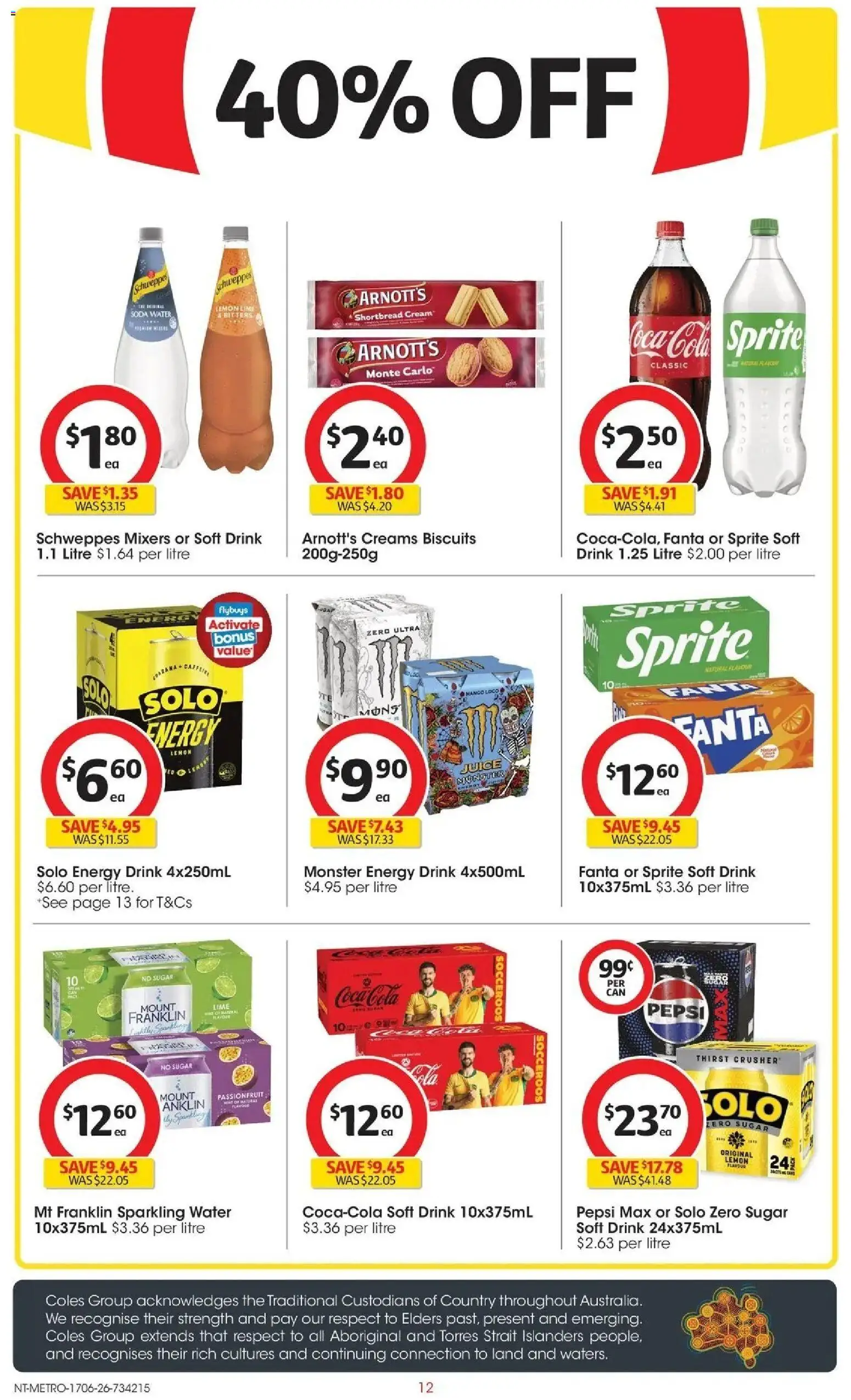 Coles catalogue - valid from 16.06.2026 | Page: 12 | Products: Pepsi, Water, Sugar, Pepsi Max