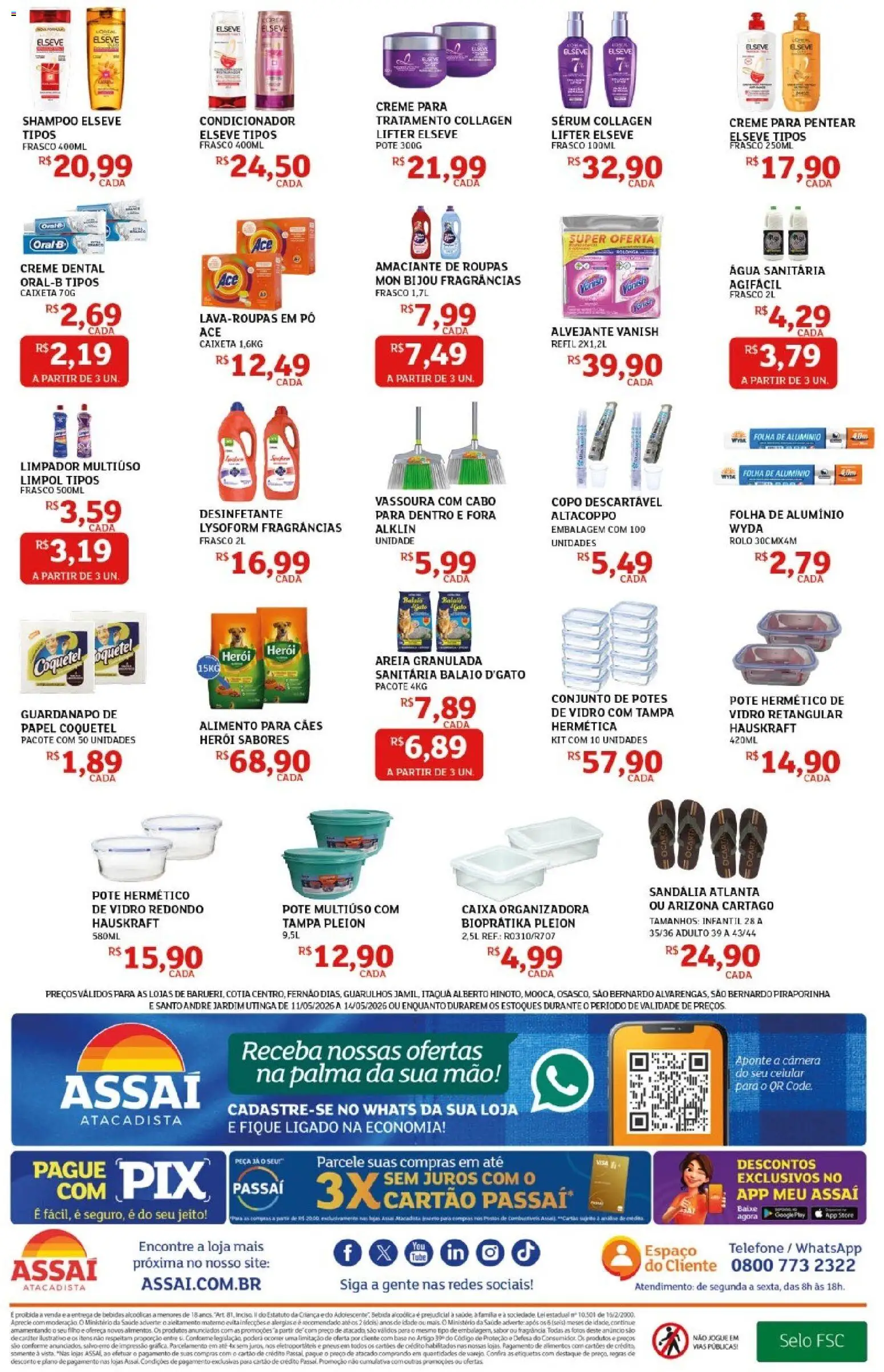 Assaí Atacadista Folheto - válido de 11.05.2026 | Página: 4 | Produtos: Shampoo, Bebida, Potes, Cabo