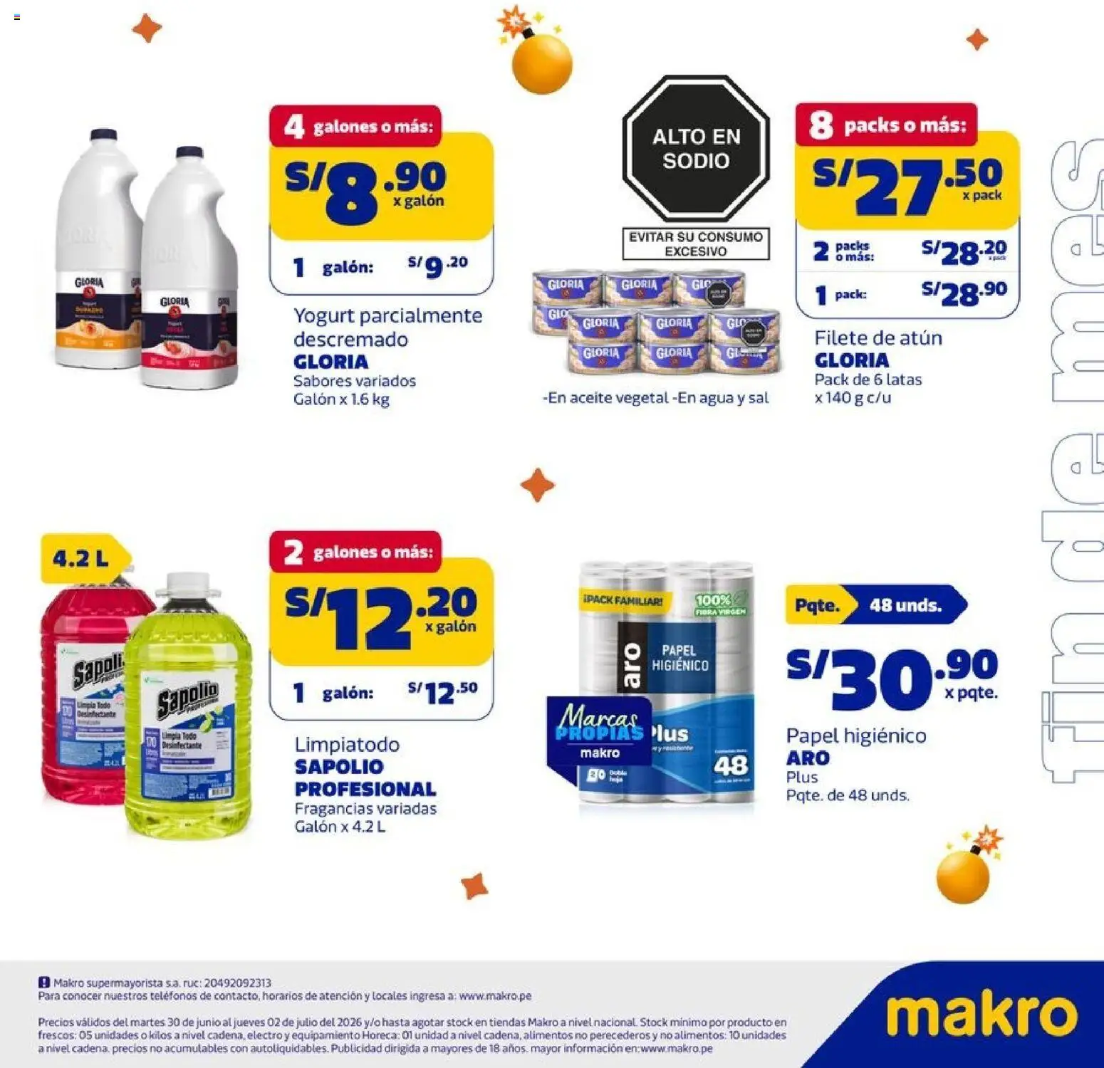 Catálogo Makro válido desde 30/06/2026 | Página: 2 | Productos: Yogurt, Aceite