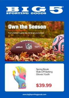 Preview of Big 5 Sporting Goods weekly ads valid from 10/19/2026