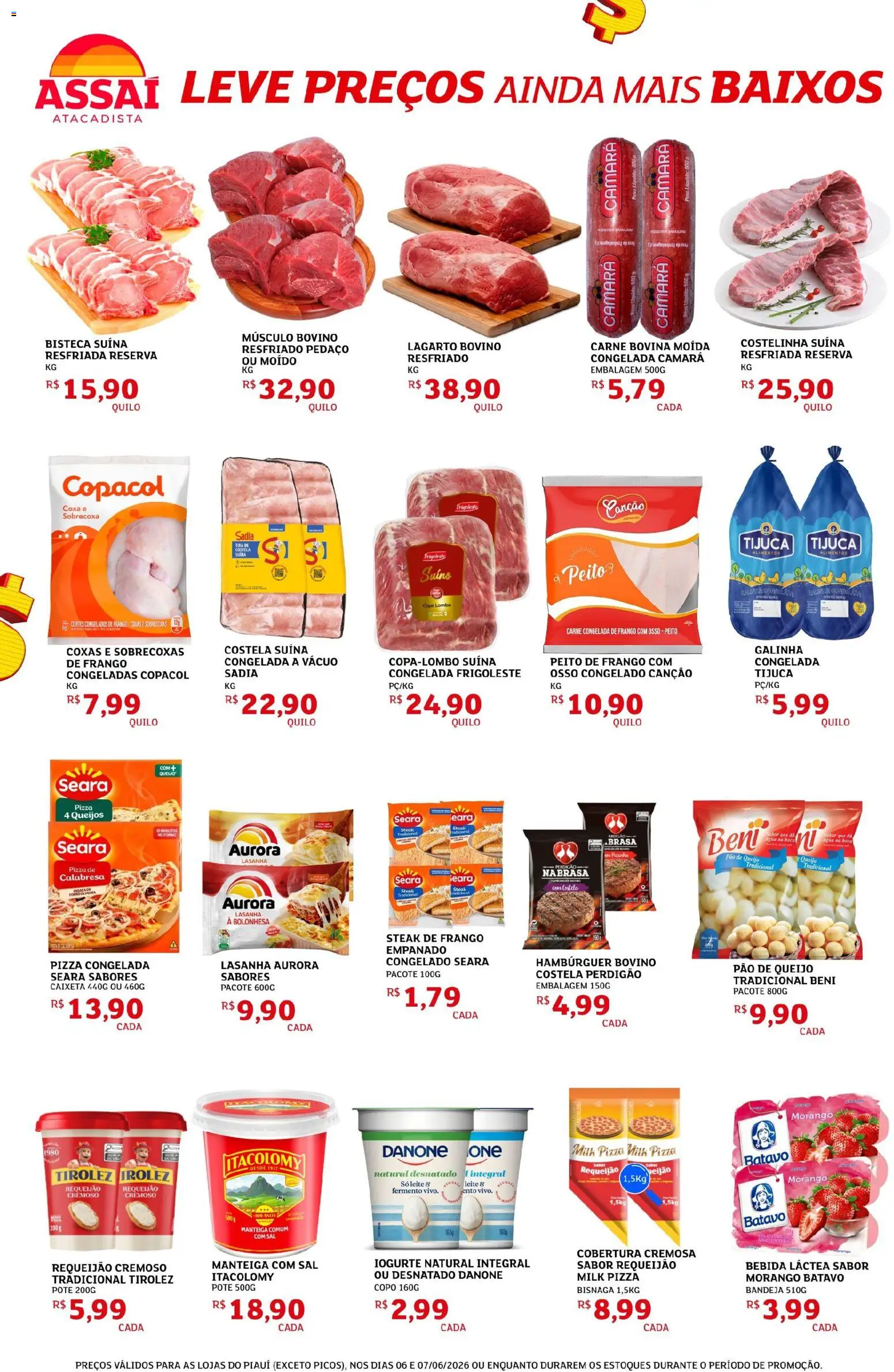 Assaí Atacadista Folheto - válido de 06.06.2026 | Página: 2 | Produtos: Leite, Lasanha, Frango, Requeijão