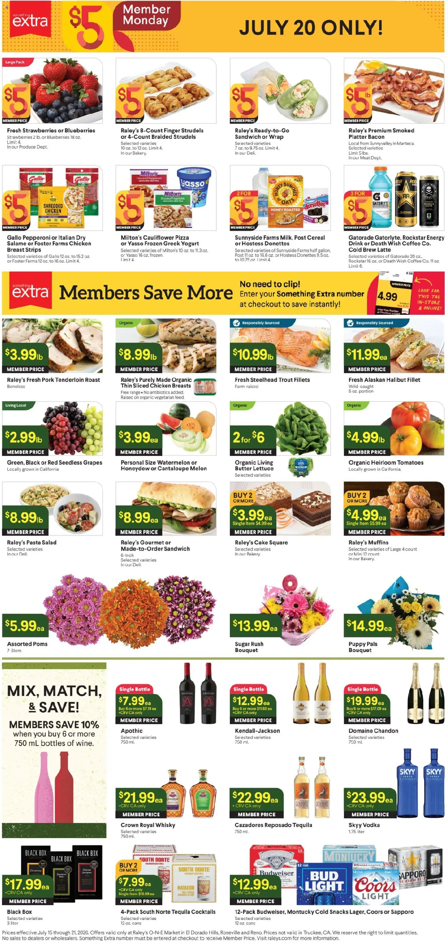 Raley's Ad - valid from 07/15/2026 | Page: 2 | Products: Box, Tomatoes, Grapes, Cauliflower